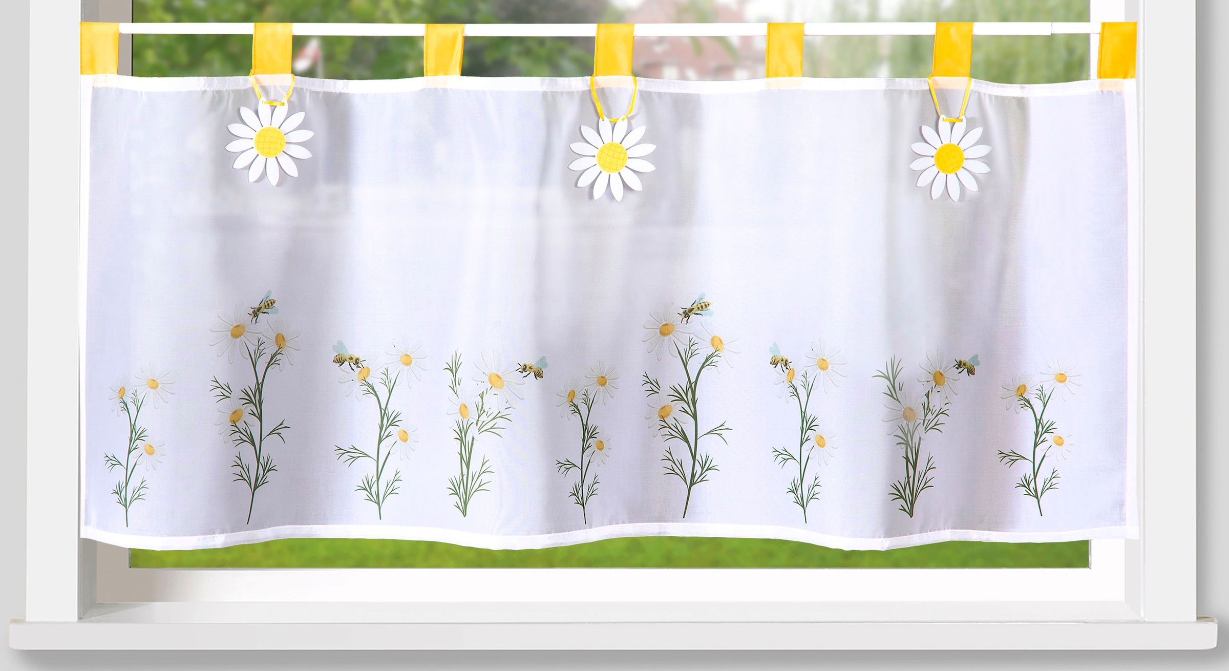 Weckbrodt Scheibengardine "Madita" Schlaufen 1 Stk. tlg. Bistro, Voile, flo günstig online kaufen