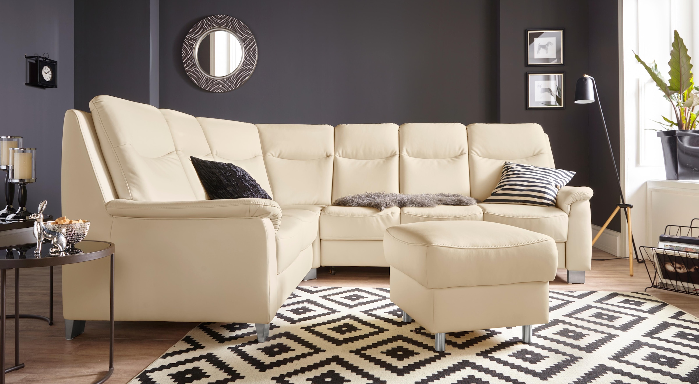 sit&more Ecksofa "Boccaccio L-Form" mit Federkern und Kopfteilverstellung, wahlweise mit Schlaffunktion