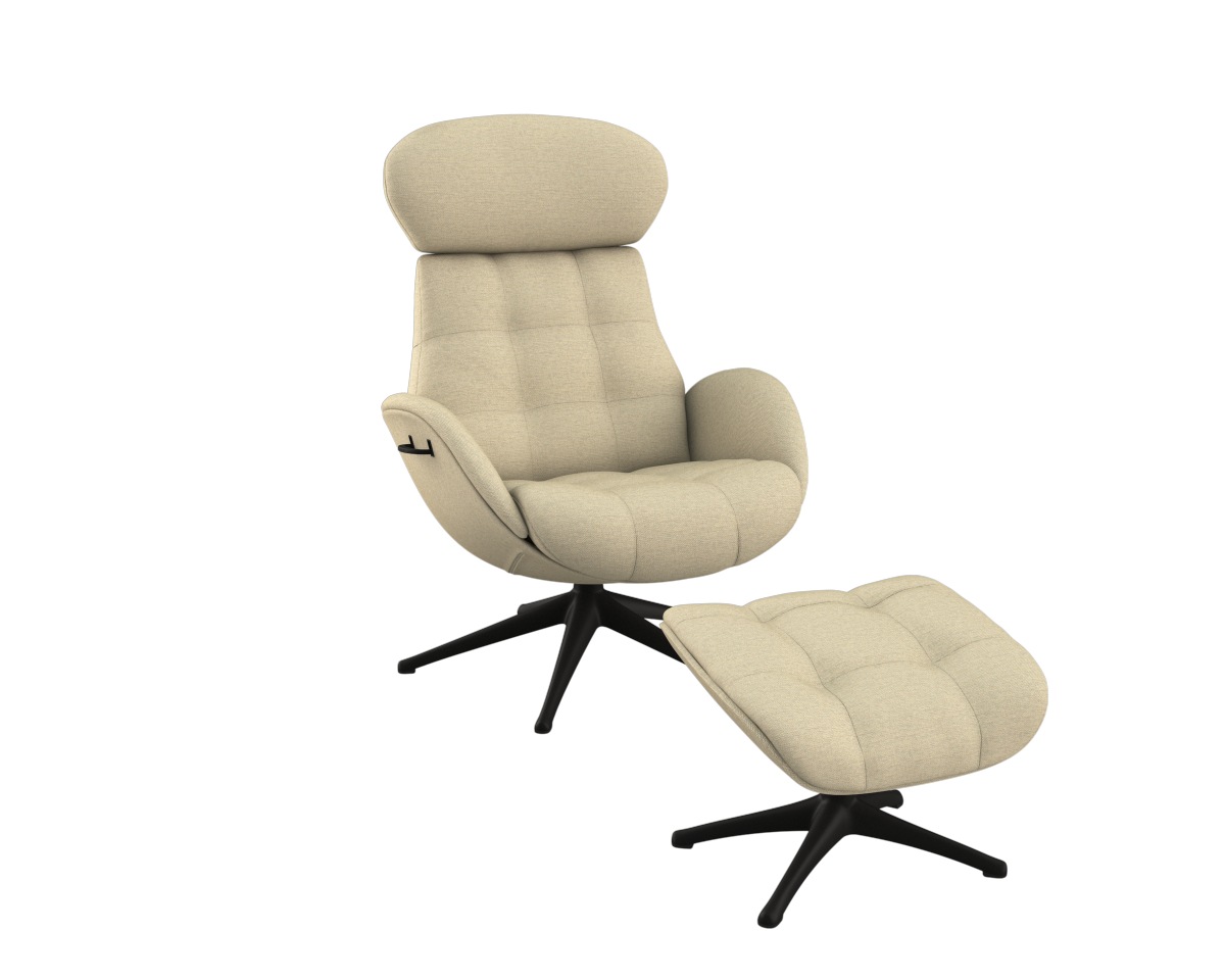 FLEXLUX Relaxsessel »Relaxchairs Chester«, Rücken- & Kopfteilverstellung, drehbar, Fuß schwarz