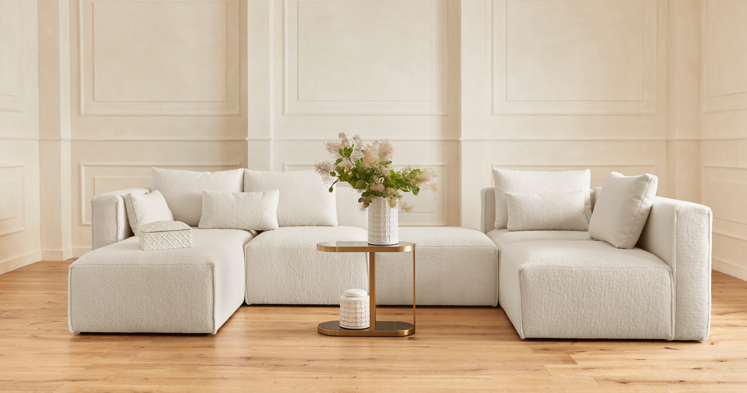 Home affaire Wohnlandschaft "Comfine U-Form", zusammengesetzt aus Modulen, günstig online kaufen