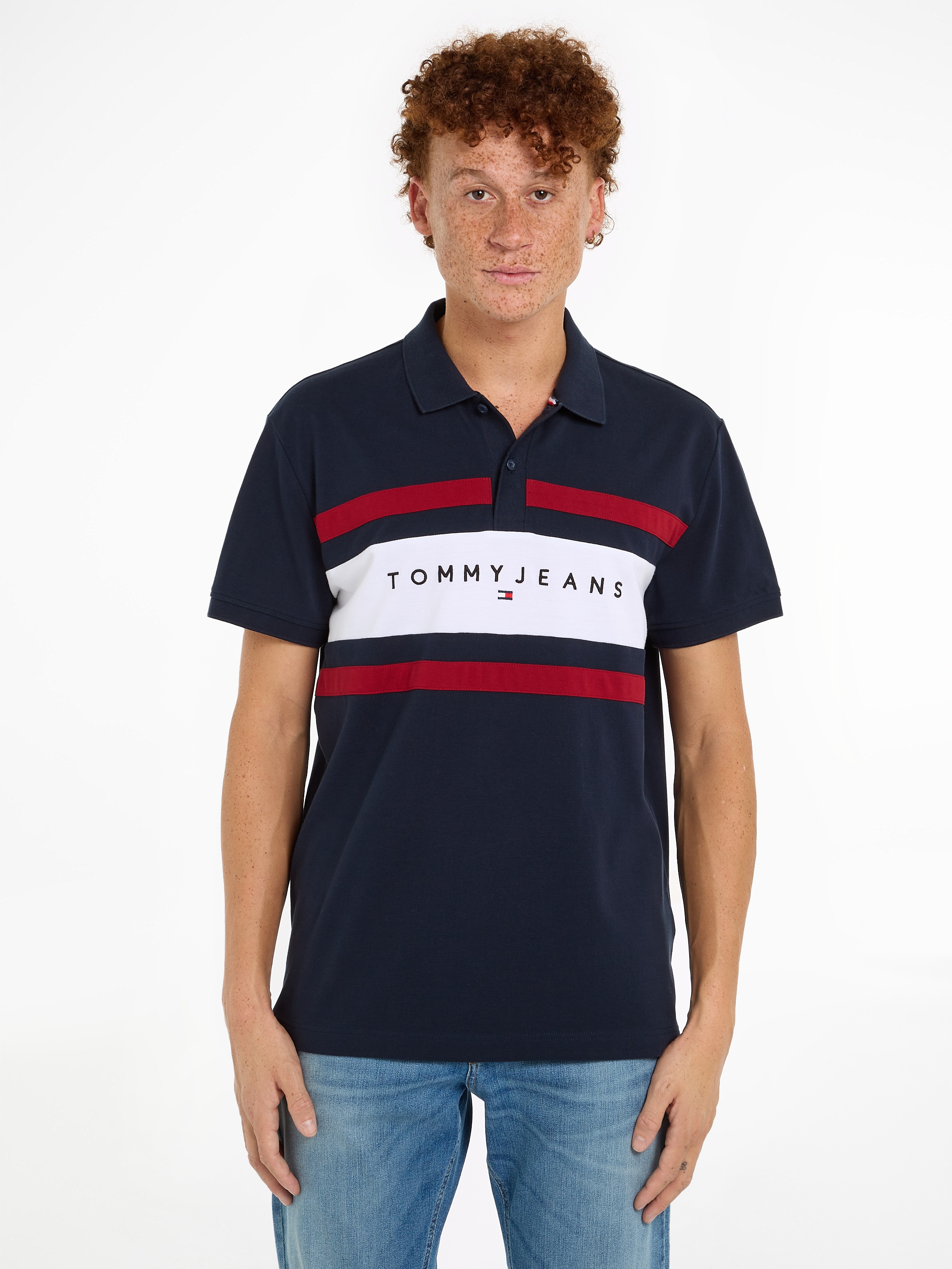 Tommy Jeans Poloshirt "TJM COLORBLOCK LINEAR POLO", mit Logoschriftzug günstig online kaufen