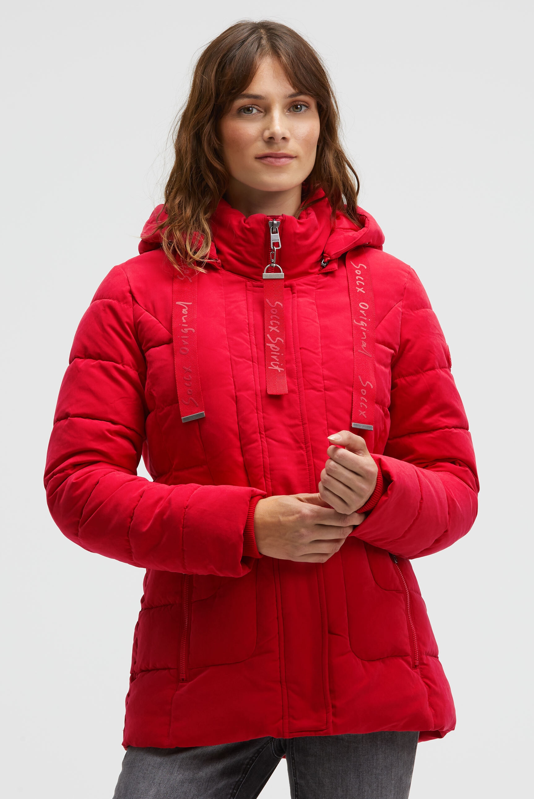 SOCCX Winterjacke mit Kapuze mit Reißverschluss an den Einschubtaschen günstig online kaufen