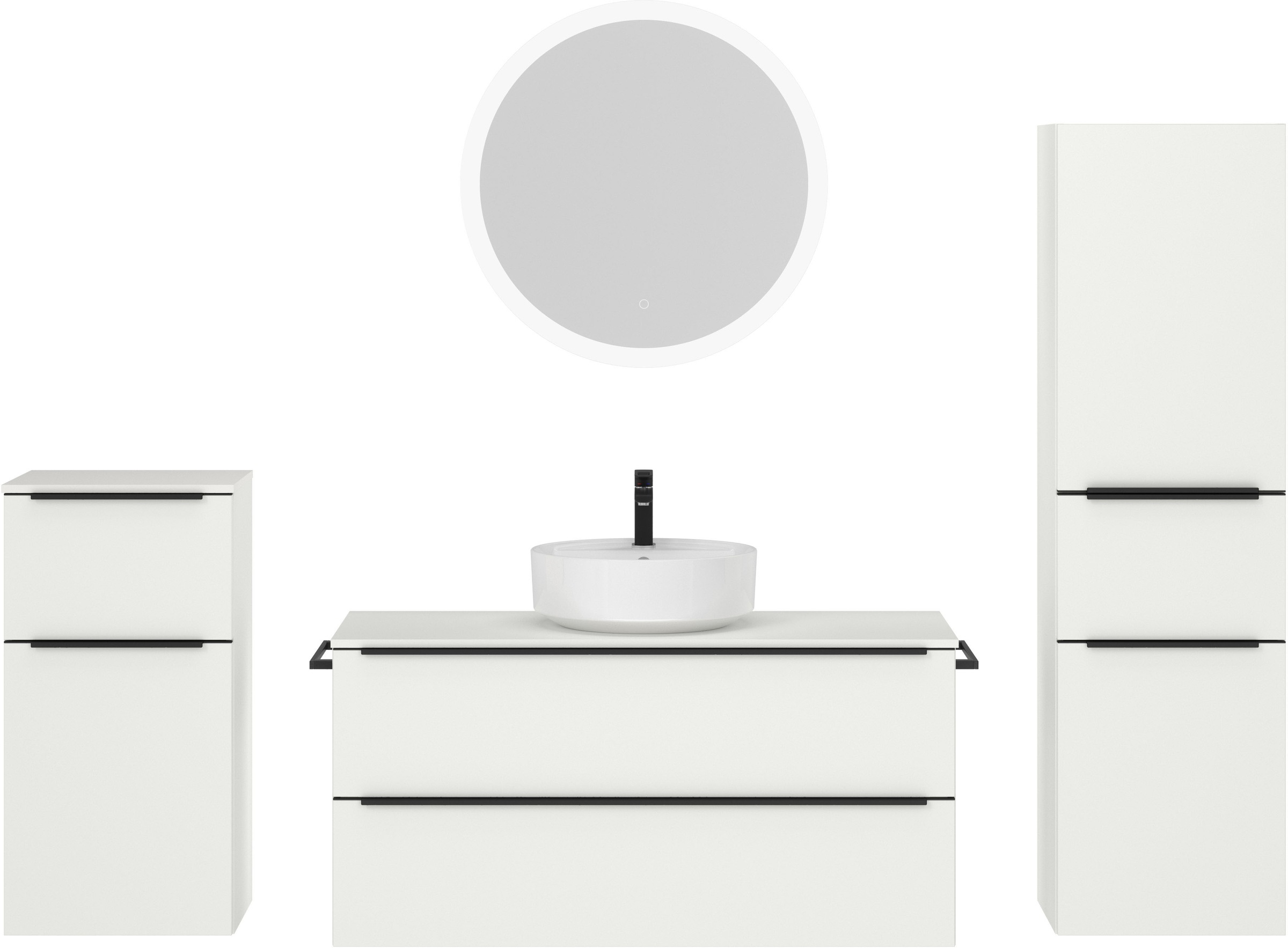 nobilia Badmöbel-Set "Alvene" vormontiert, mit Soft-Close, 4 Stk. tlg. günstig online kaufen