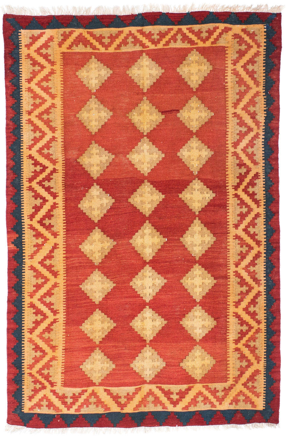 morgenland Hochflor-Läufer "Bidjar Geometrisch Rosso 200 x 76 cm", rechteckig, 15 mm Höhe, Unikat mit Zertifikat