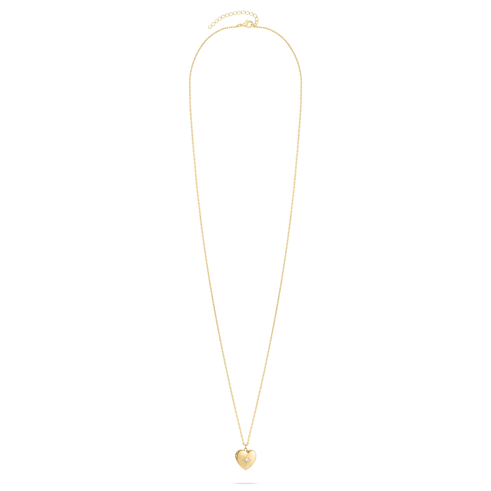 Lange Kette TAMARIS "Schmuck Geschenk Edelstahl Halskette Herz Medaillon zum öffnen", gelbgoldfarben, Halsketten, Damen, Edelstahl, L: 85 2