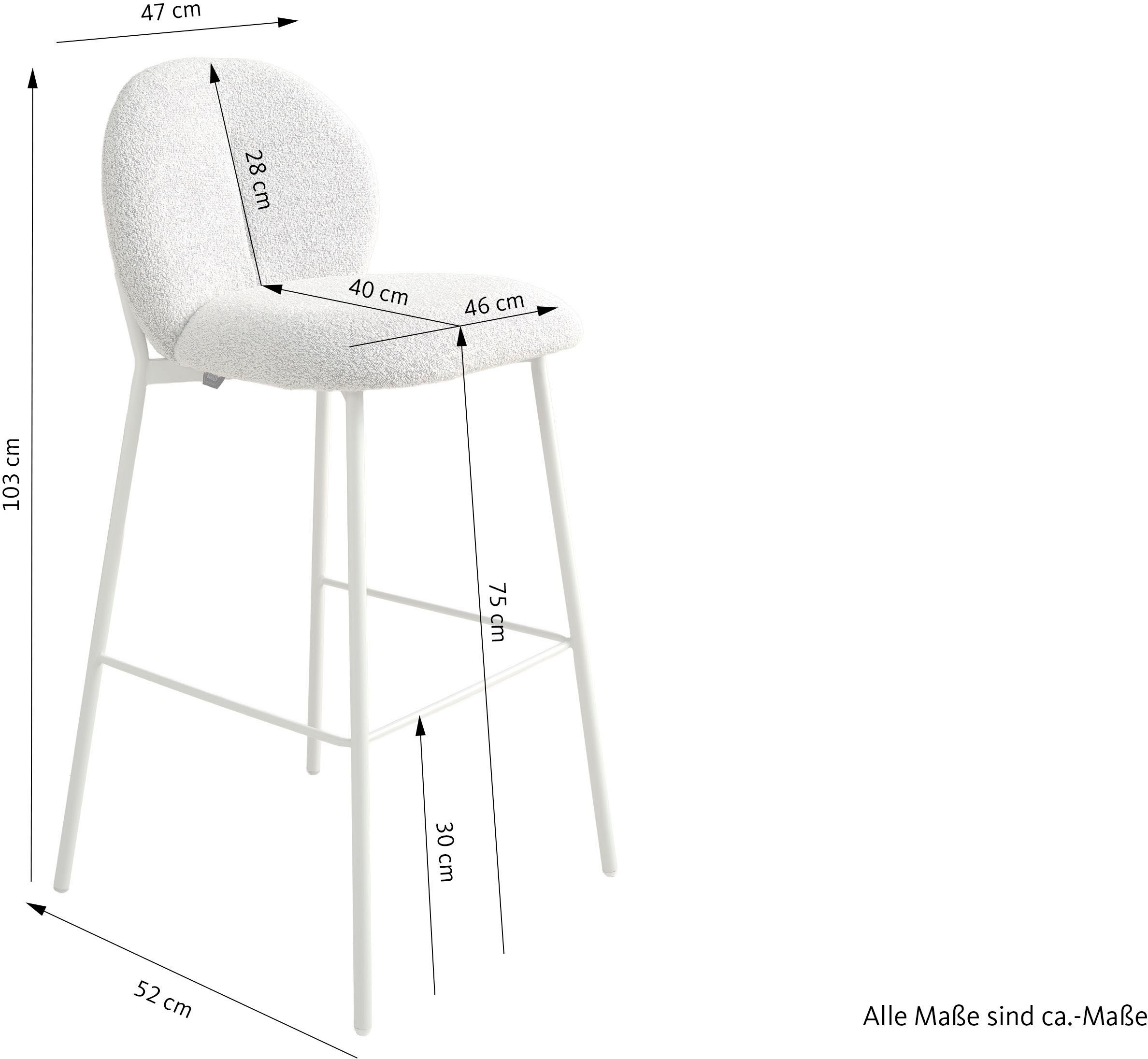 SCHÖNER WOHNEN-Kollektion 4-Fußstuhl »FORDE« (Set) 2 Stk.Bezug Bouclé, Untergestell Metall pulverbeschichtet