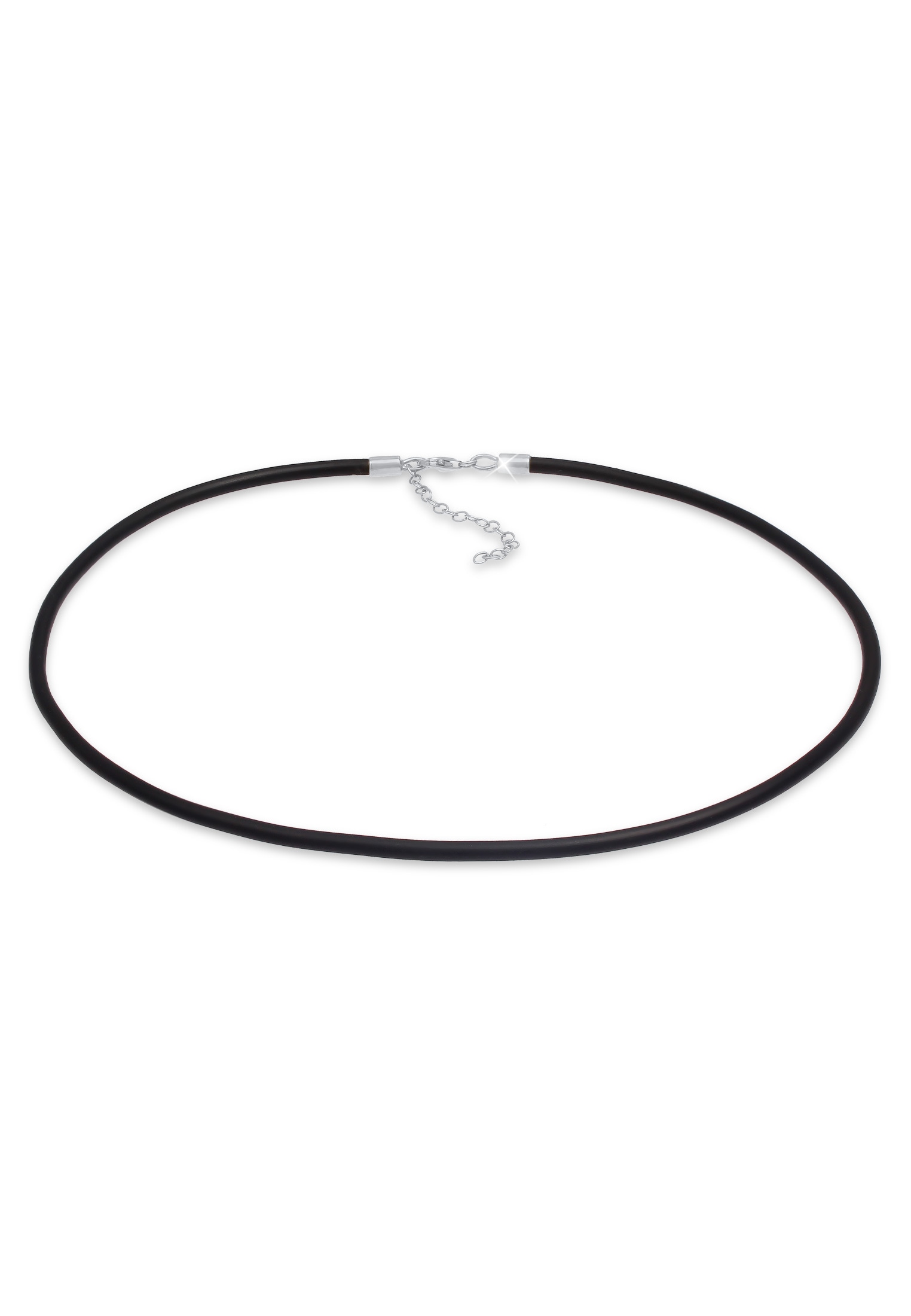 "Kette ohne Anhänger NENALINA ""Halskette Kautschuk-Kette Basic Kombinierbar 925 Silber"" Gr. 42, silber, Halsketten, Damen, ohne Stein, Silber 925