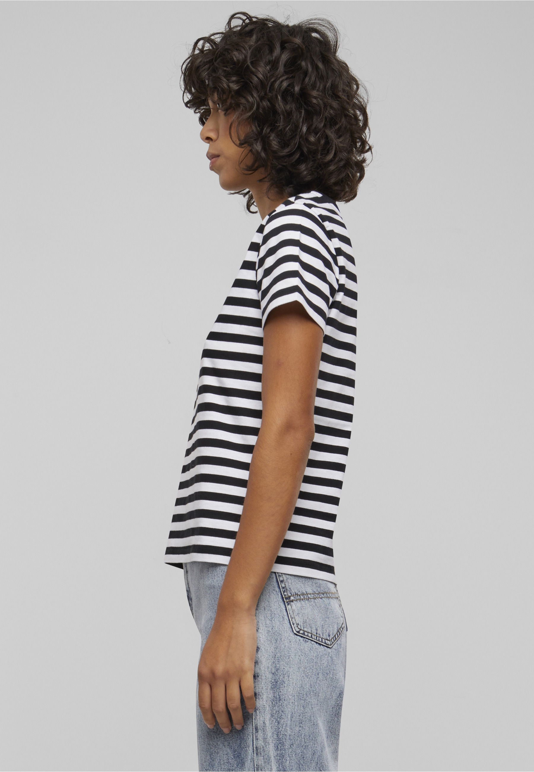 URBAN CLASSICS T-Shirt »Urban Classics Damen Ladies Regular Striped Tee« 1 Stk.