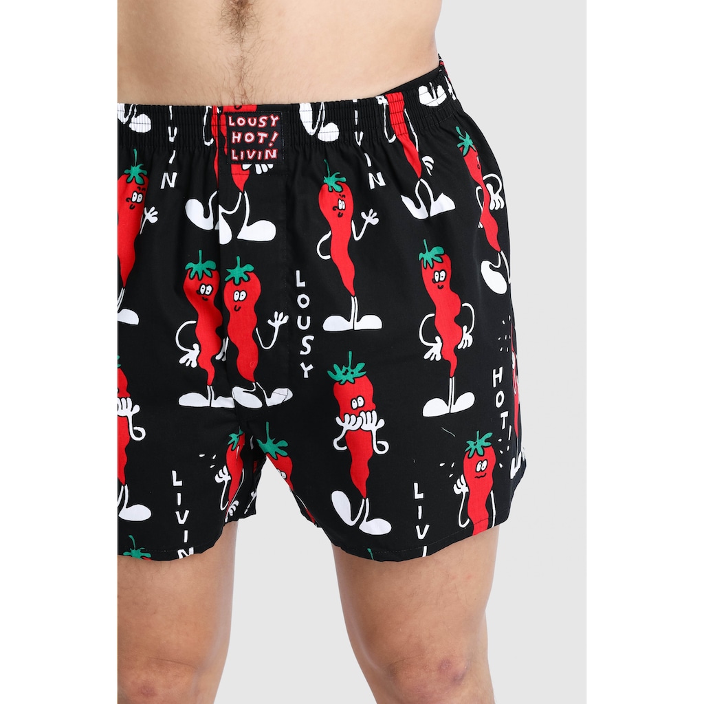 Lousy Livin Boxershorts »Pizza & Chilli«, mit buntem Allover-Print