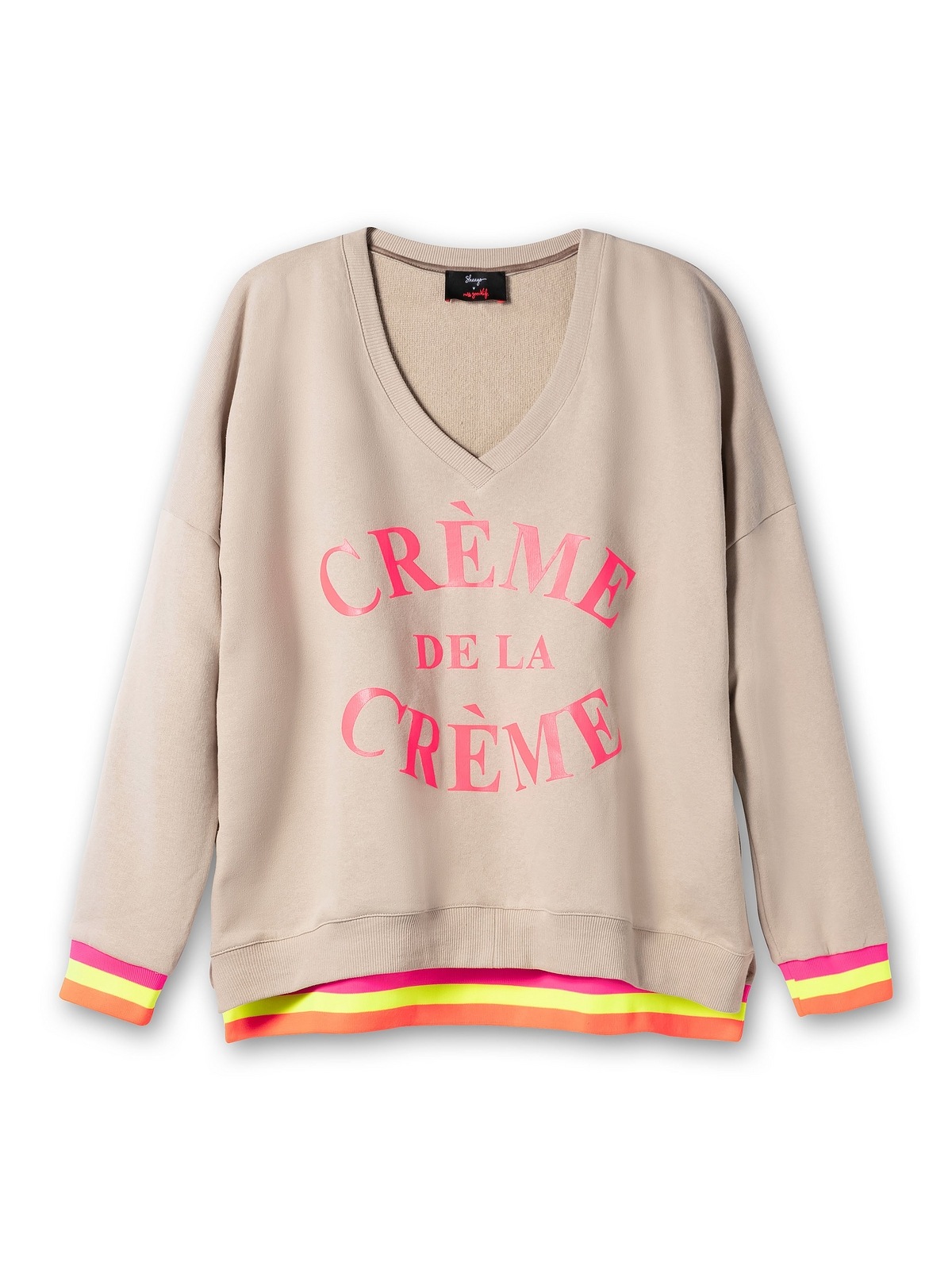 Sheego Sweatshirt »Große Größen«, mit Wordingprint und Ringelbündchen