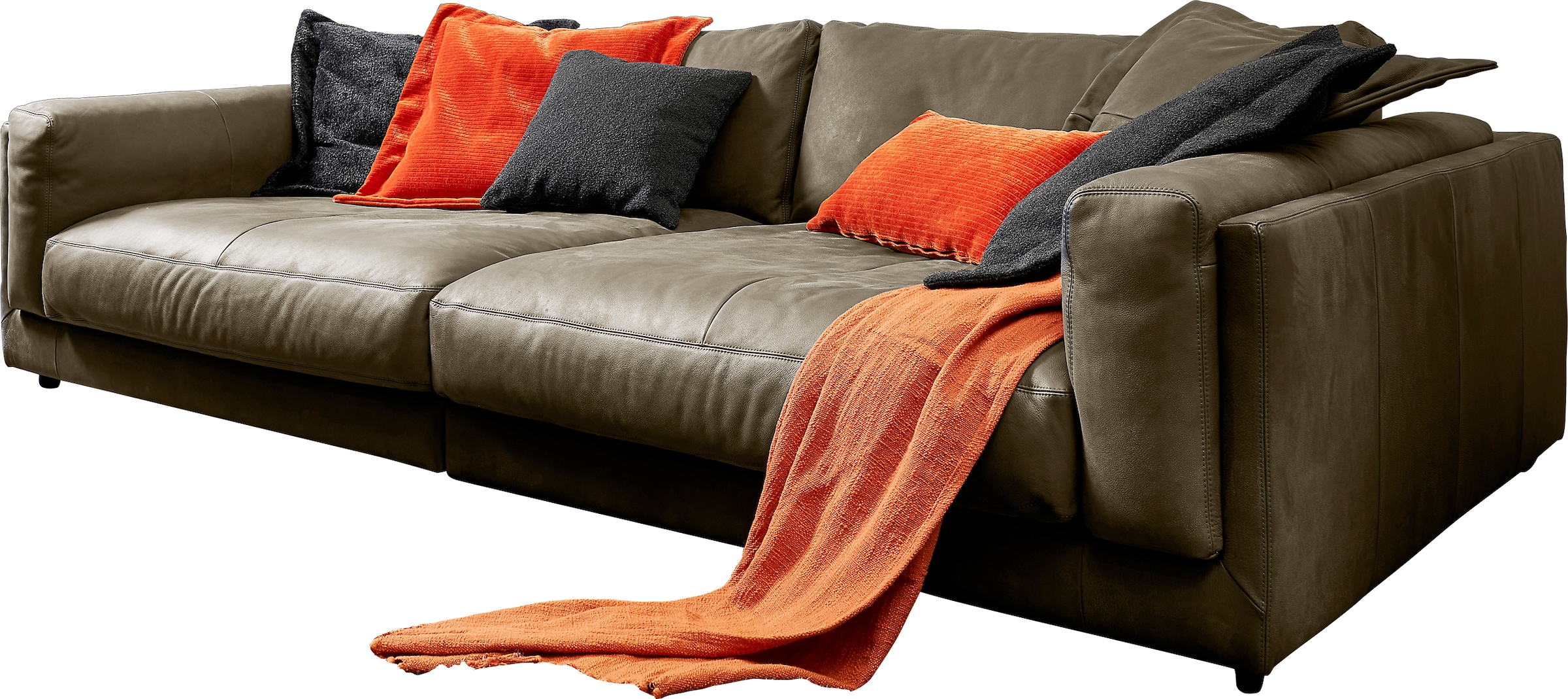 3C Candy Big-Sofa »Karalis mit extra großer Sitztiefe, elegantes Mega Sofa zum Relaxen,«, auch in Cord- oder Leder-Bezug, lose Kissen, loungige Bequemlichkeit