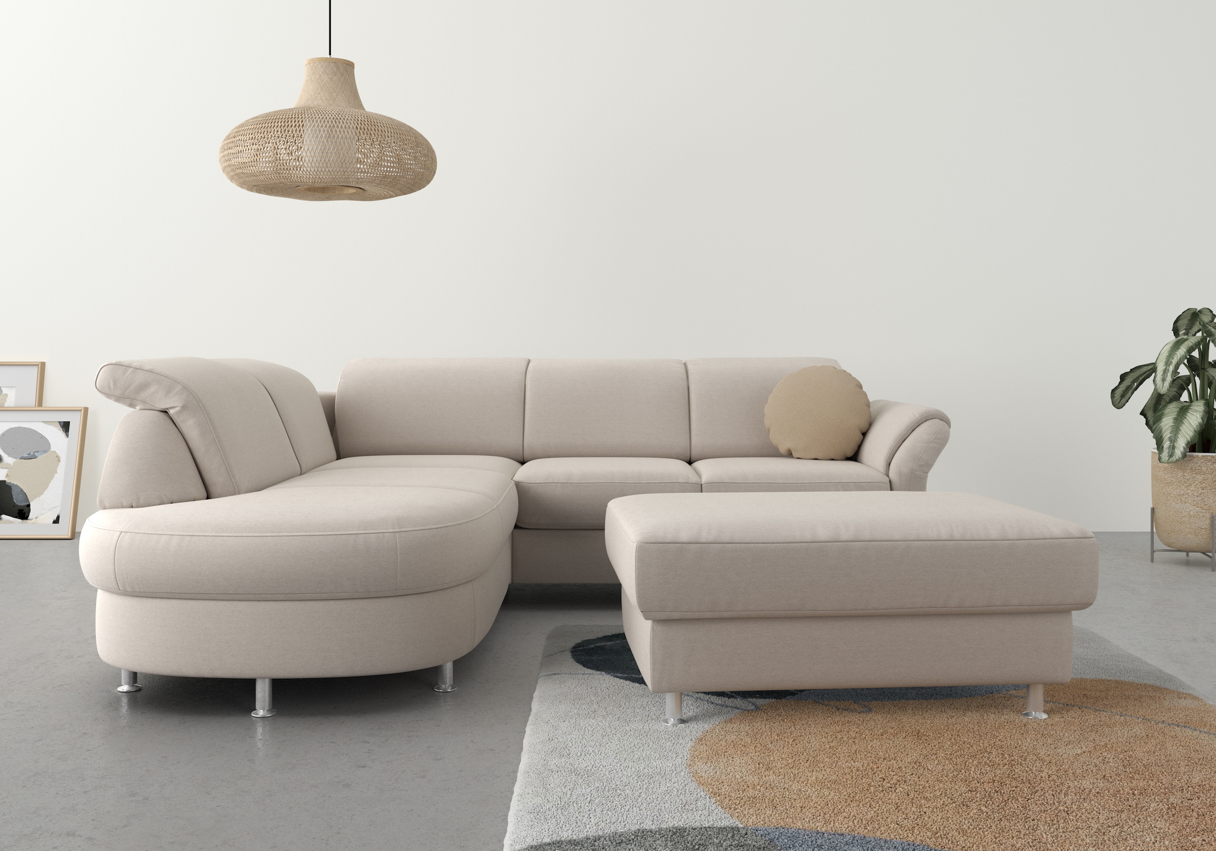sit&more Ecksofa "Apulia L-Form" wahlweise Schlaffunktion, Bettkasten und Kopf- und Armteilverstellung