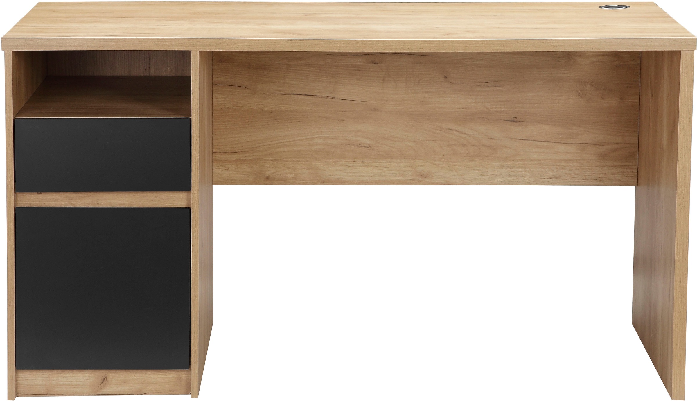 Places of Style Schreibtisch »CRACO, Computertisch, Kabeldurchlass,«, mit offenem Fach, Schublade und Tür, Breite 140 cm