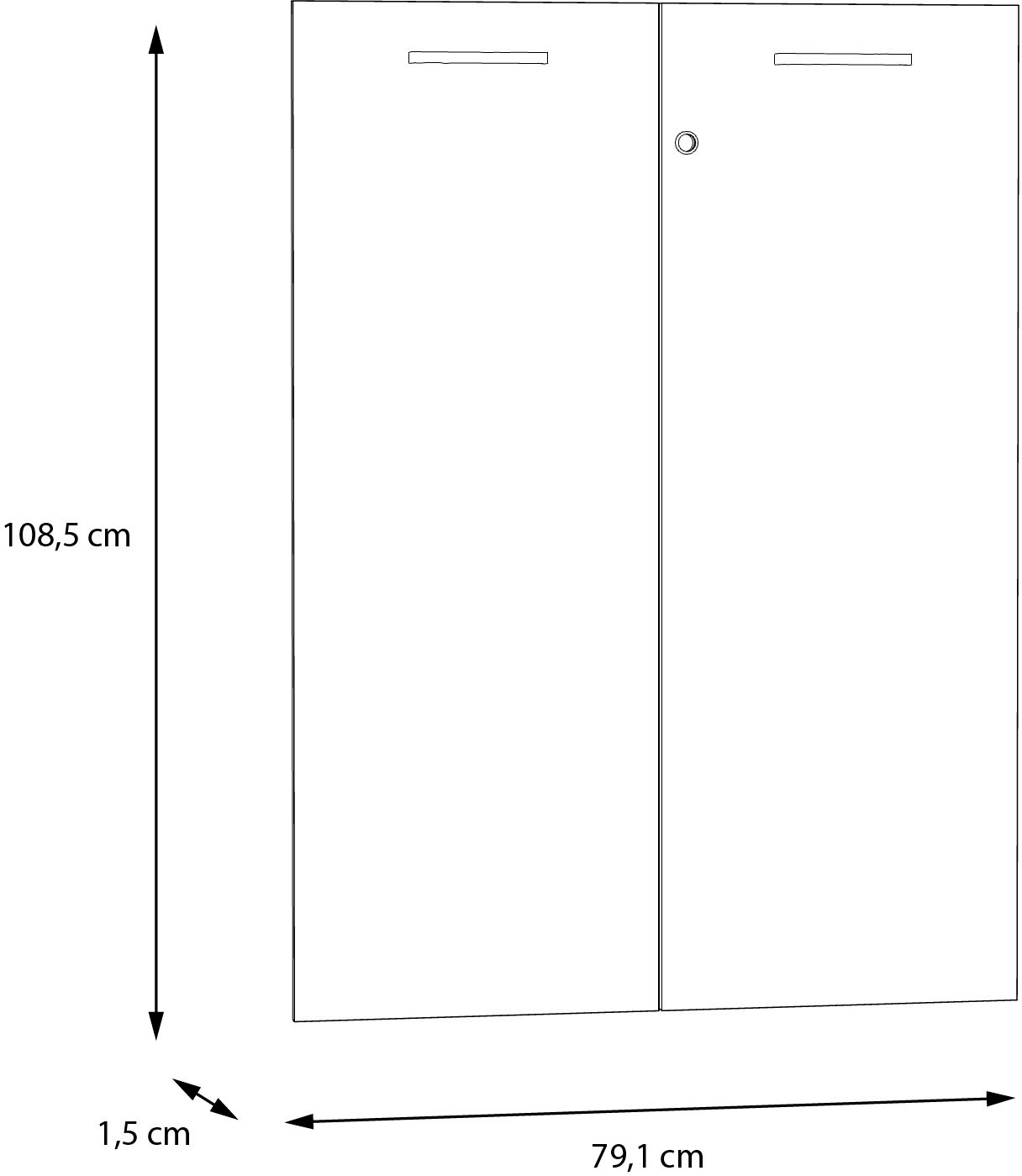 Thumbnail - FORTE Schranktür "Keflav" 2 Stk. tlg. mit Schloss, sichere Aufbewahrung, passend zur Büromöbel-Serie