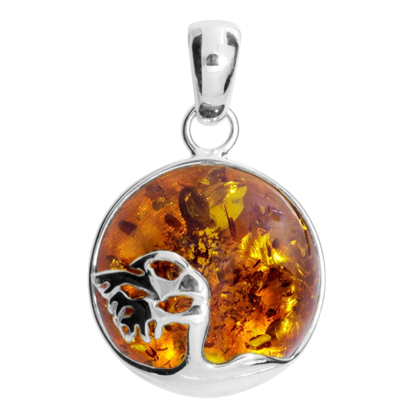 Ostsee-Schmuck Windflรผchter 16 mm Pendant Silver