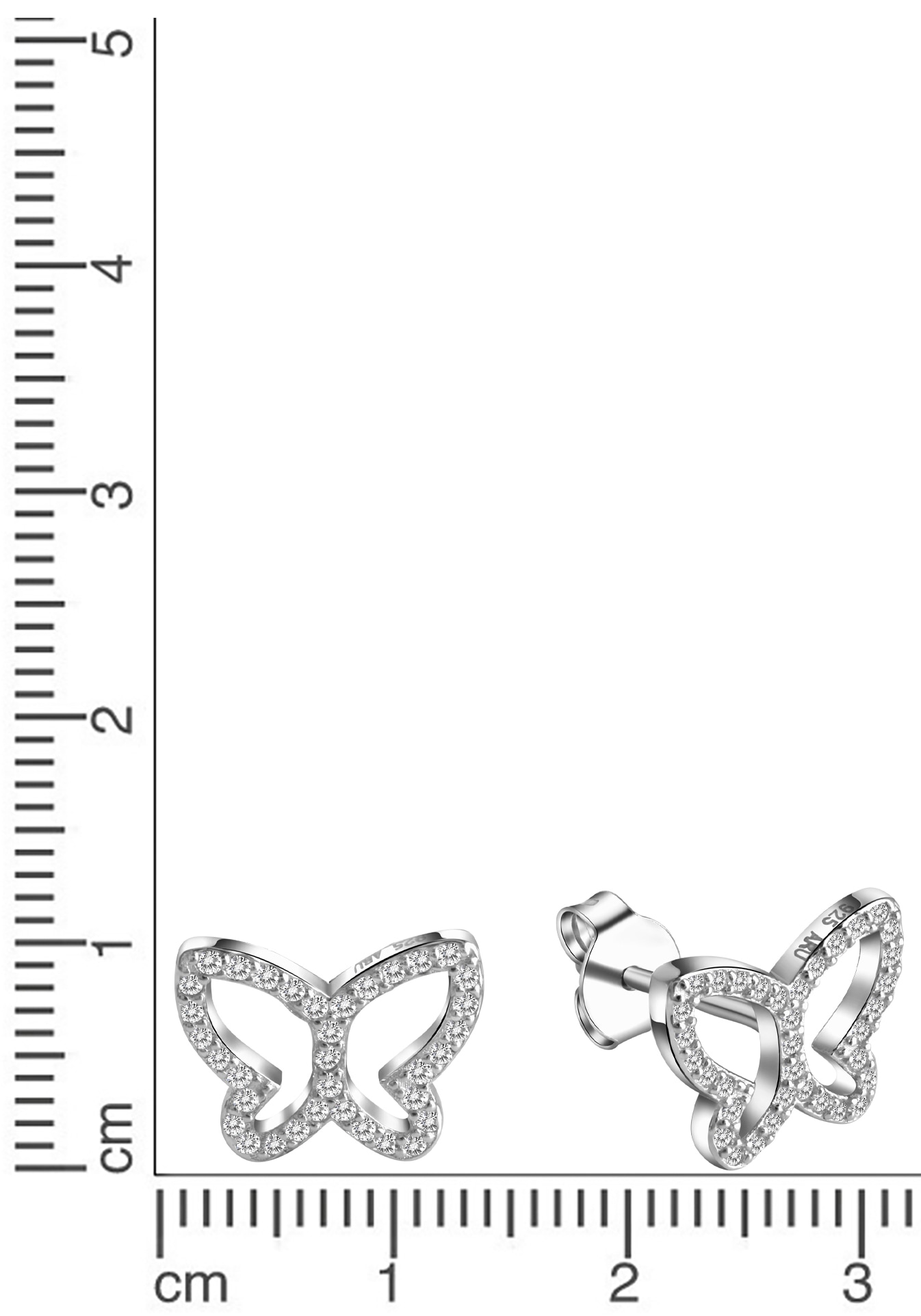 Firetti Paar Ohrstecker »Schmuck Geschenk Silber 925 Ohrschmuck Schmetterling«, mit Kristallstein (synth.)