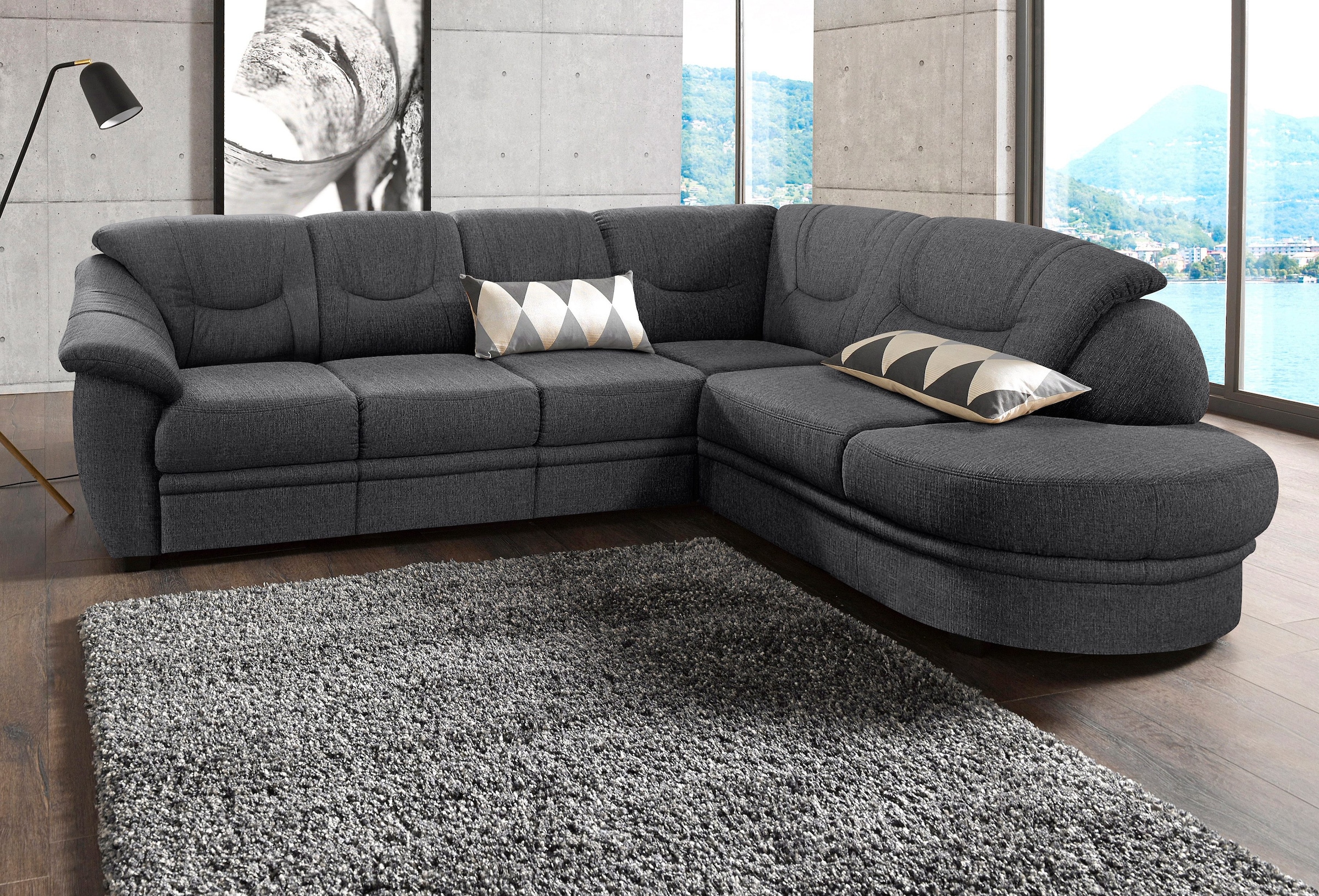 sit&more Ecksofa "Savoni L-Form", wahlweise mit Bettfunktion