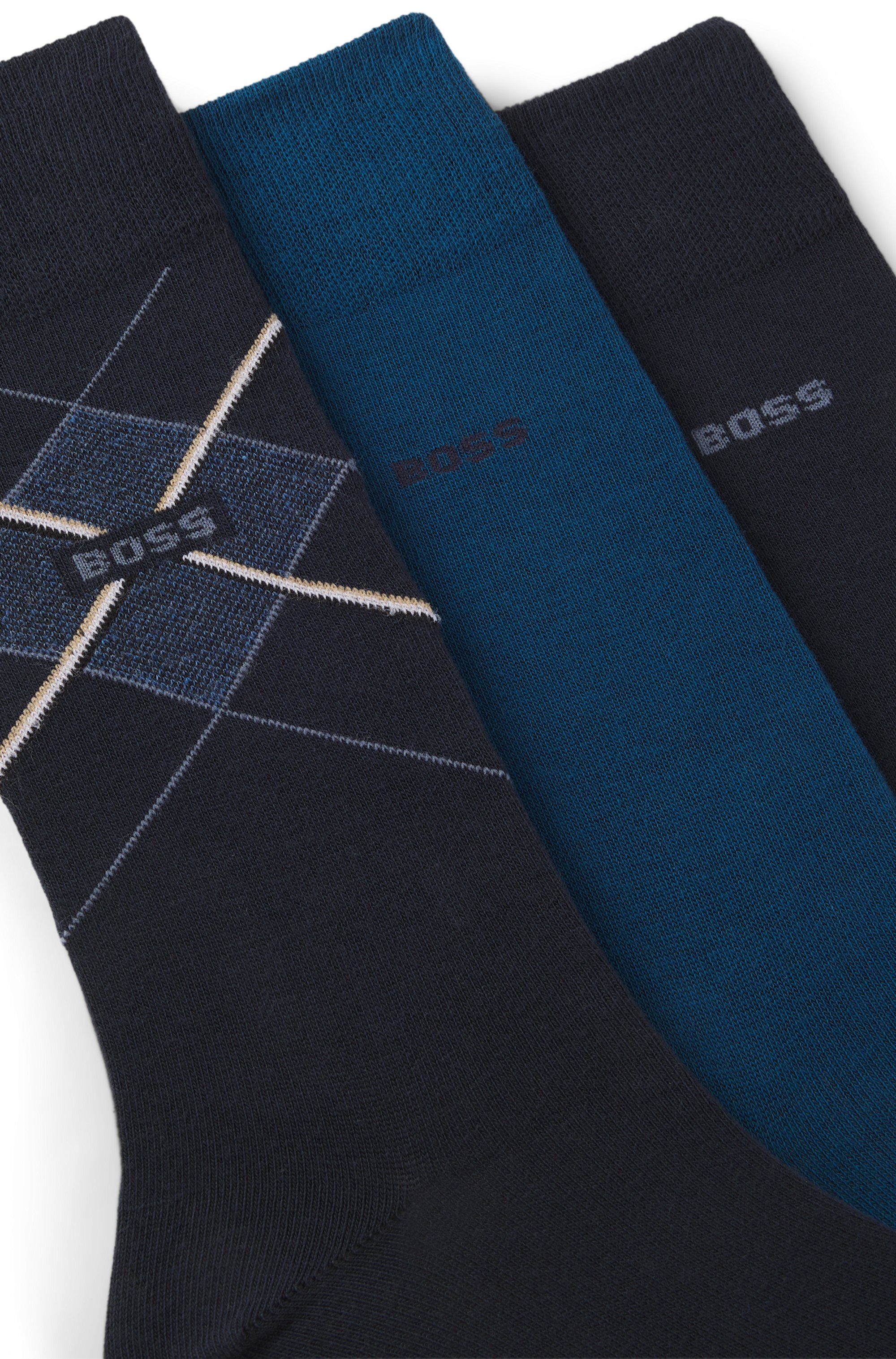 BOSS Socken »3PRSGiftset ArgyleCC« 3 Paar tlg. Geschenk-Set, Baumwoll-Mix