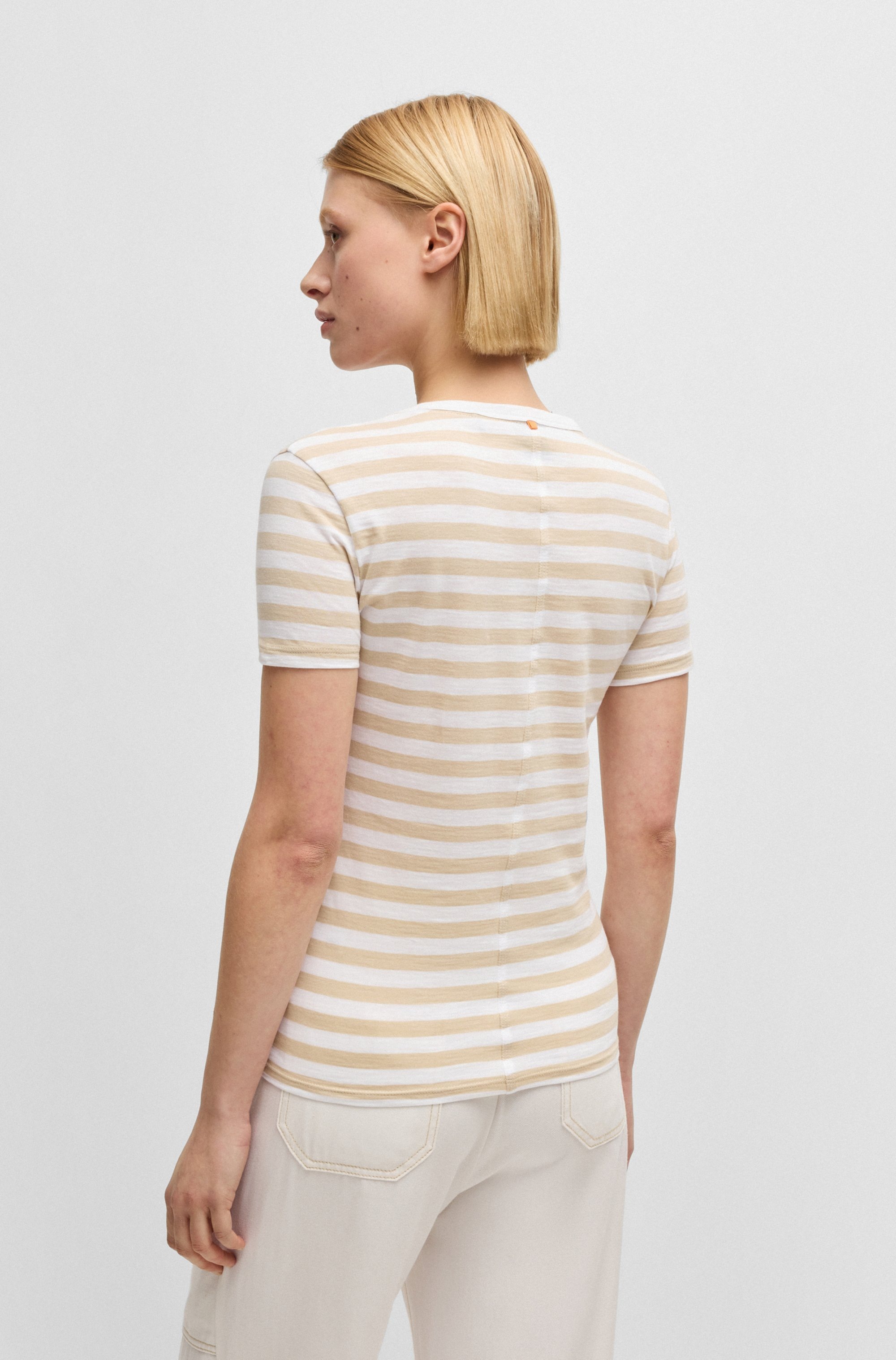 BOSS ORANGE T-Shirt "C Esla Striped Premium Damenmode", im gestreiften Desi günstig online kaufen