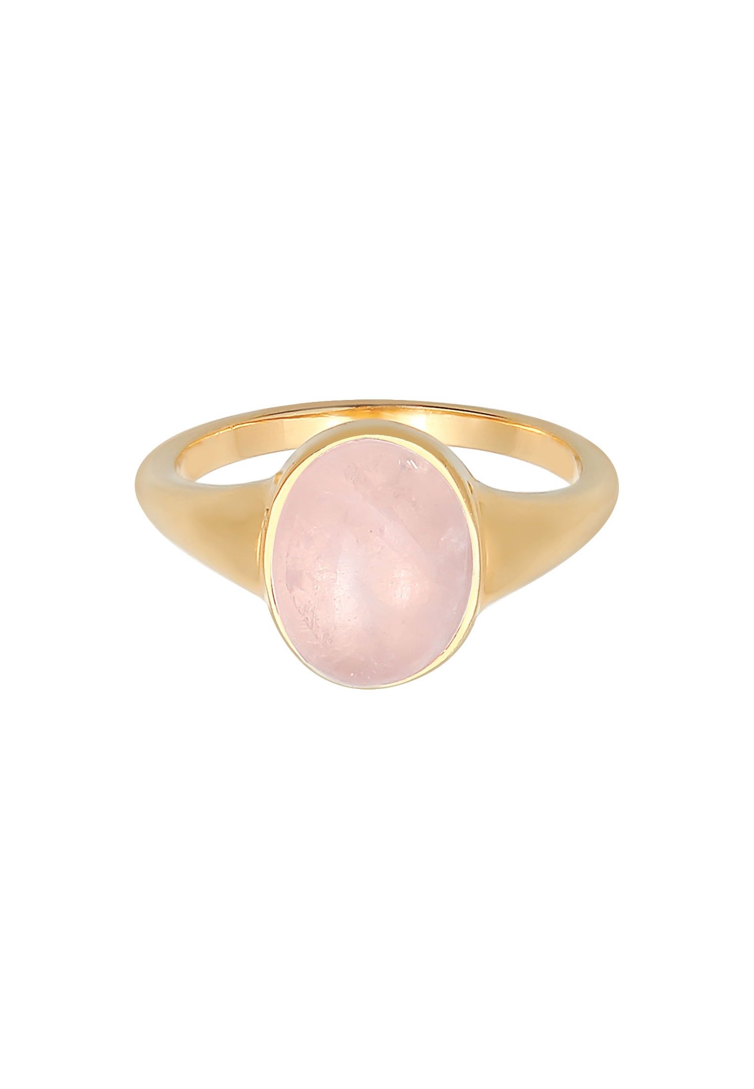 Elli Siegelring »Ring Siegelring Rosa Quarz Edelstein Oval 925 Silber«