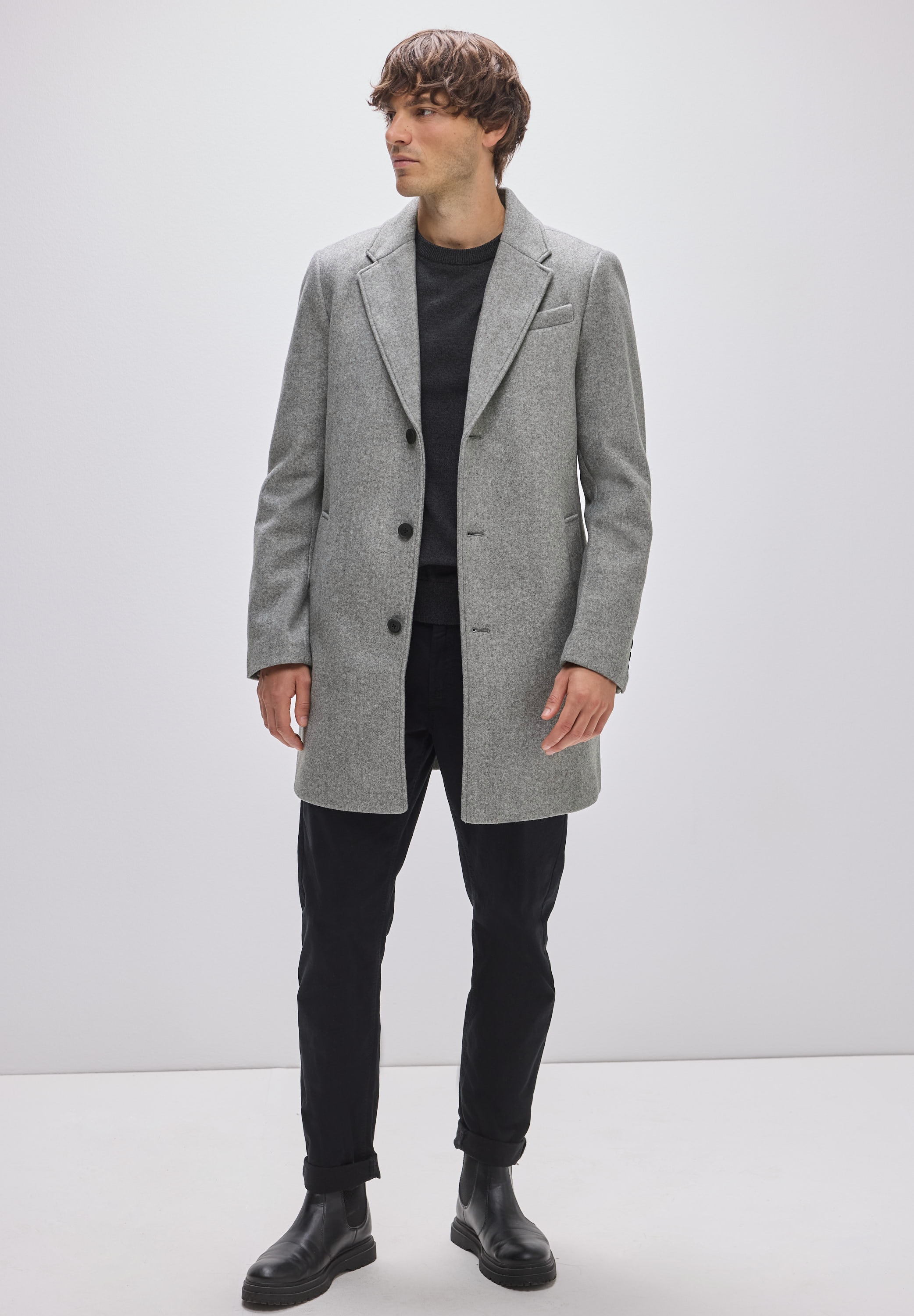 STREET ONE MEN Outdoorjacke ohne Kapuze mit Knopfleiste