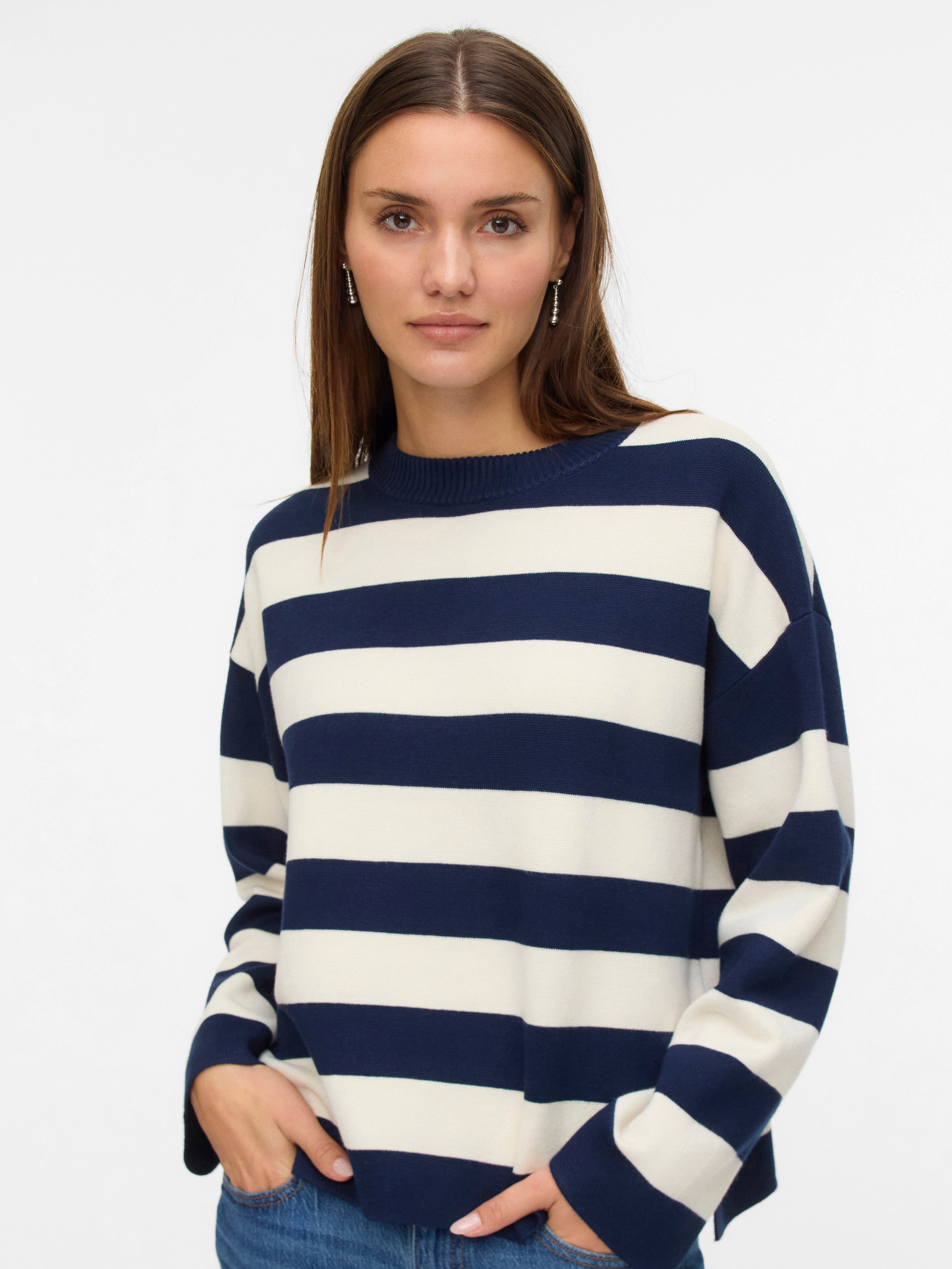 Vero Moda Strickpullover "VMSILJE LS O-NECK BOXY PULLOVER NOOS" günstig online kaufen