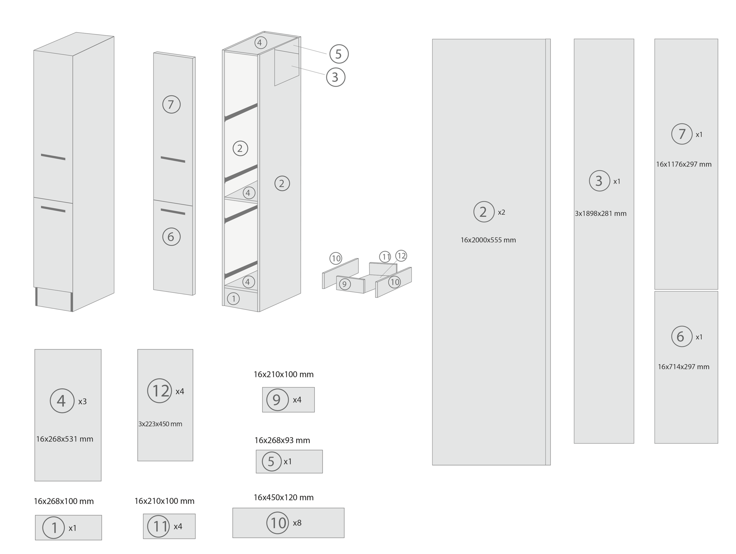 RESPEKTA Apothekerschrank »Merle« Breite 30 cm, Stangengriffe aus Metall