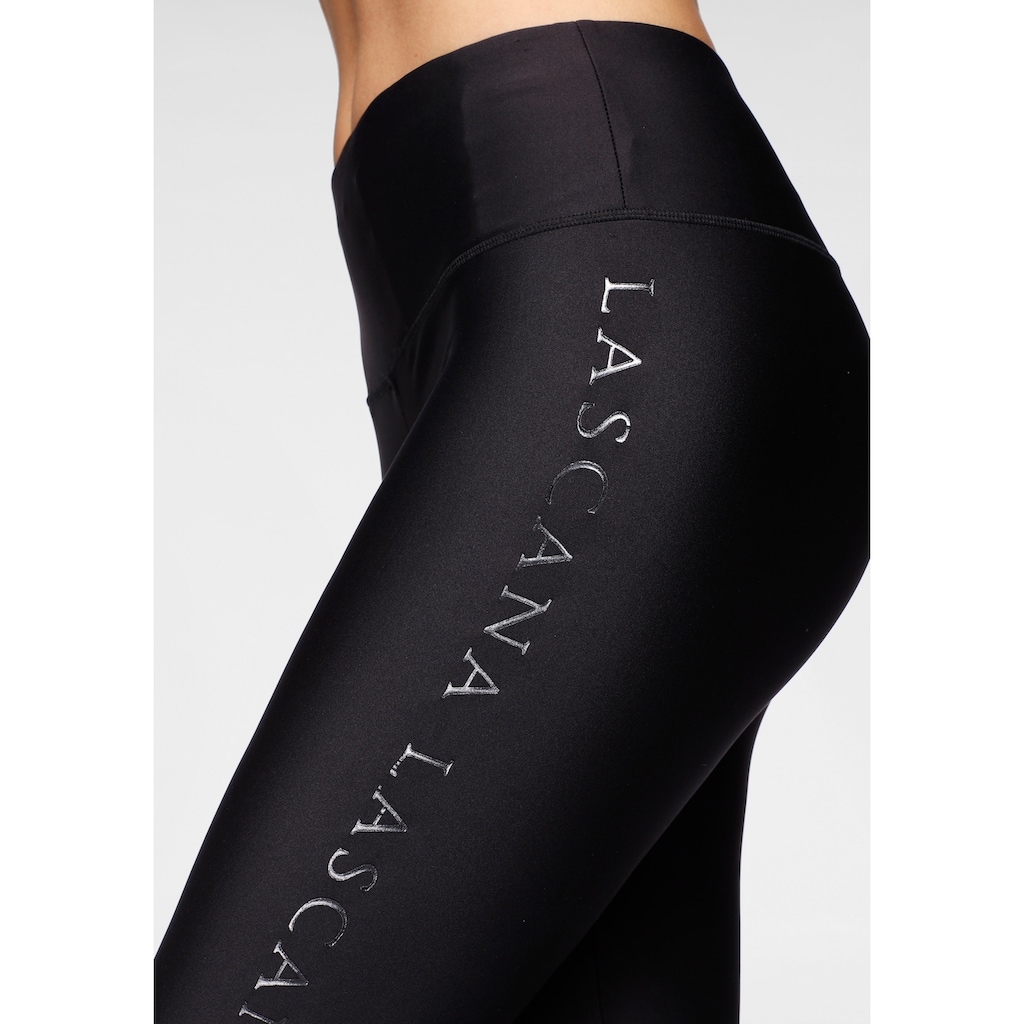 LASCANA ACTIVE Leggings, mit glänzendem Logoschriftzug