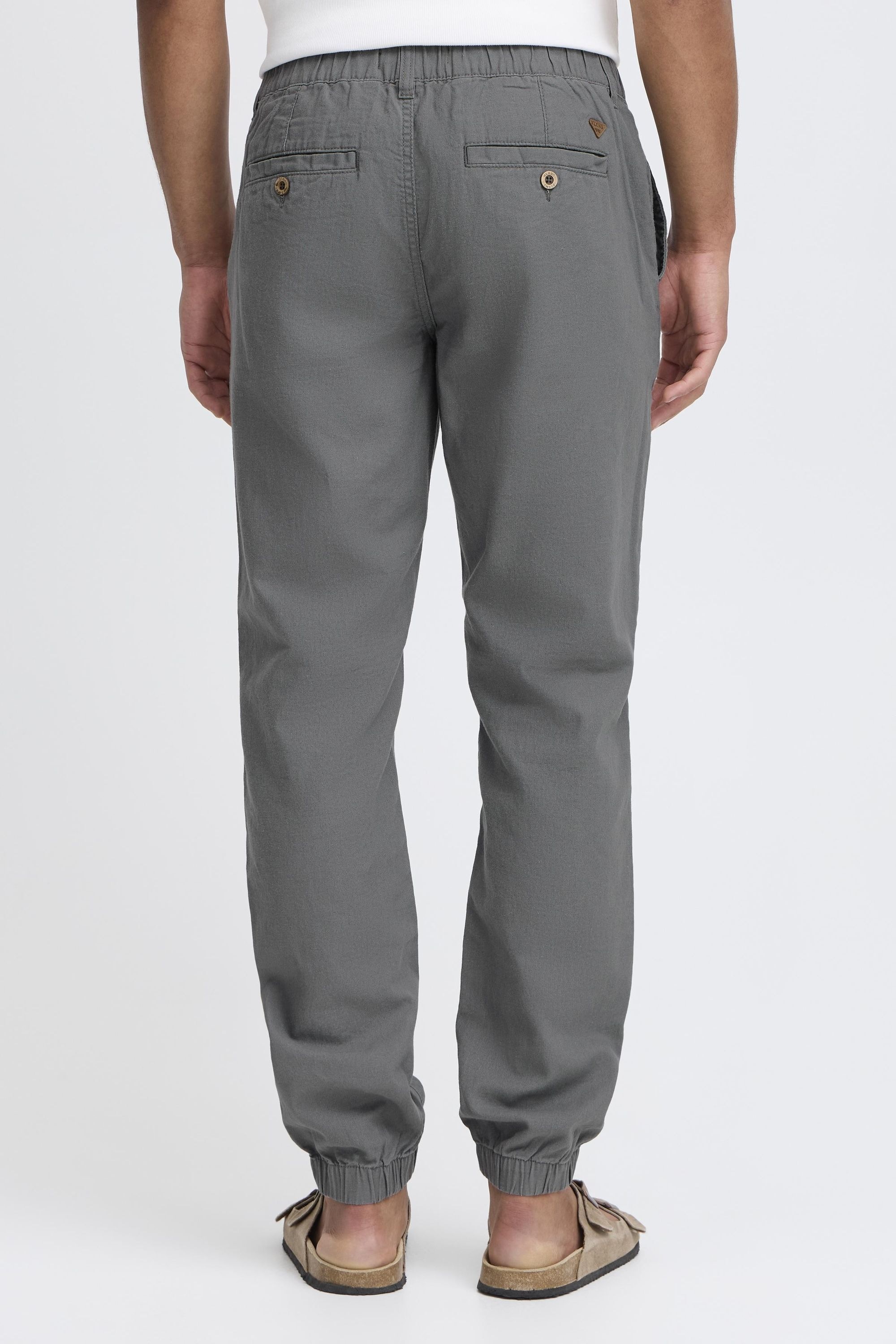 Leinenhose BLEND "BHLennik", Herren, Gr. XL, US-Größen, granite, 55% Leinen, 45% Baumwolle, unifarben, regular fit lang, Hosen, Lange Chinohose mit Kordeln 6