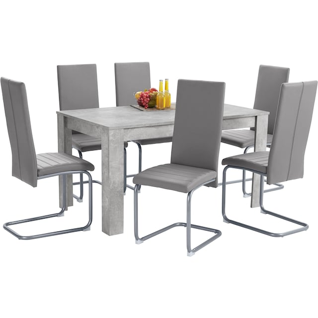 Homexperts Essgruppe »Nitro«, (Set, 7 tlg.), Tisch - Breite 140 cm + 6  Stühle kaufen | BAUR