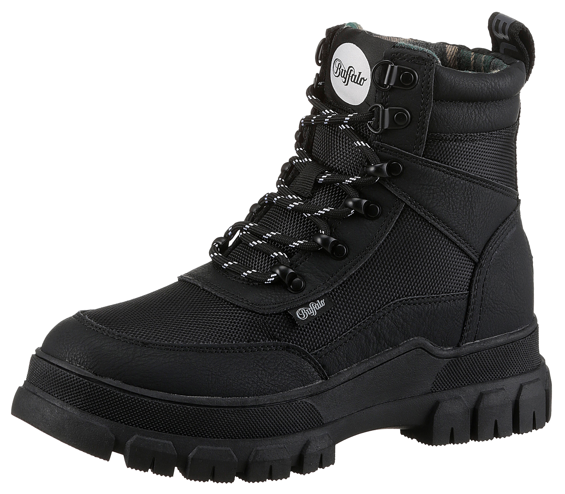 Buffalo Schnürboots »NOVA COM VEGAN«, Stiefelette, High Top Sneaker, Plateauabsatz, mit Memory Foam