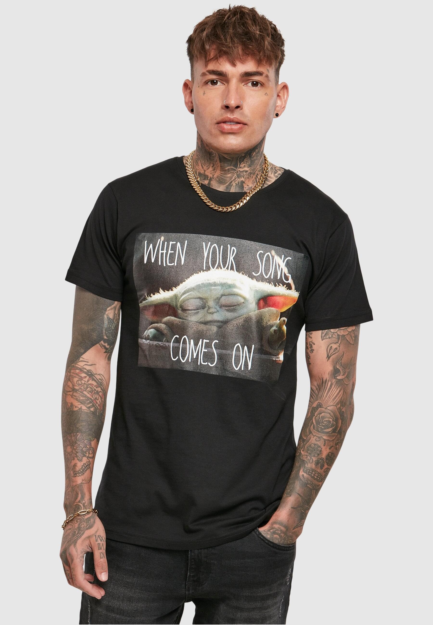 Thumbnail - Merchcode T-Shirt "Merchcode Herren Baby Yoda Song Tee", (1 tlg.)