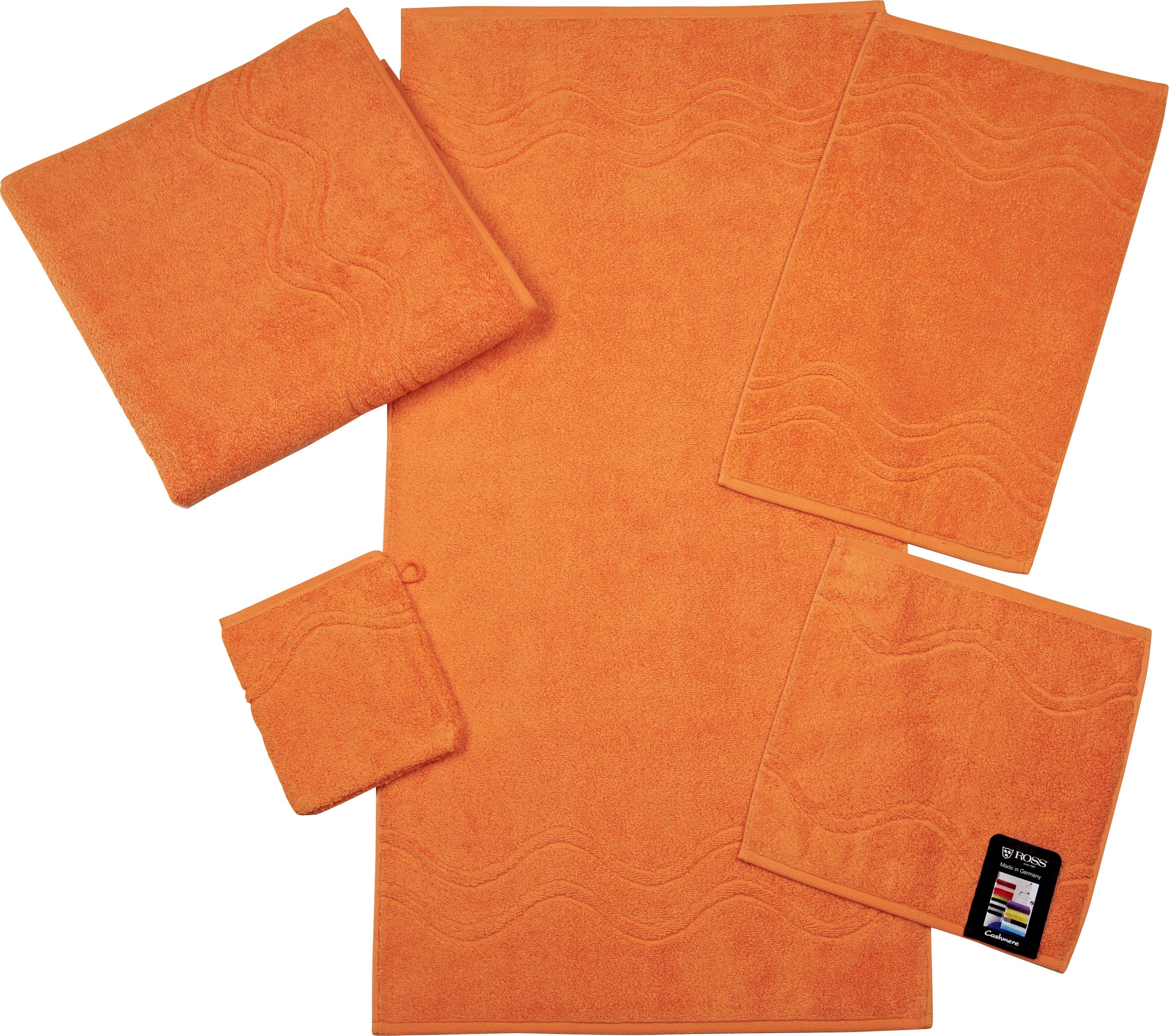 ROSS Duschtuch »Cashmere feeling«, (1 St.), 100% Baumwolle, mit Wellen-Bordüre, große Farbauswahl