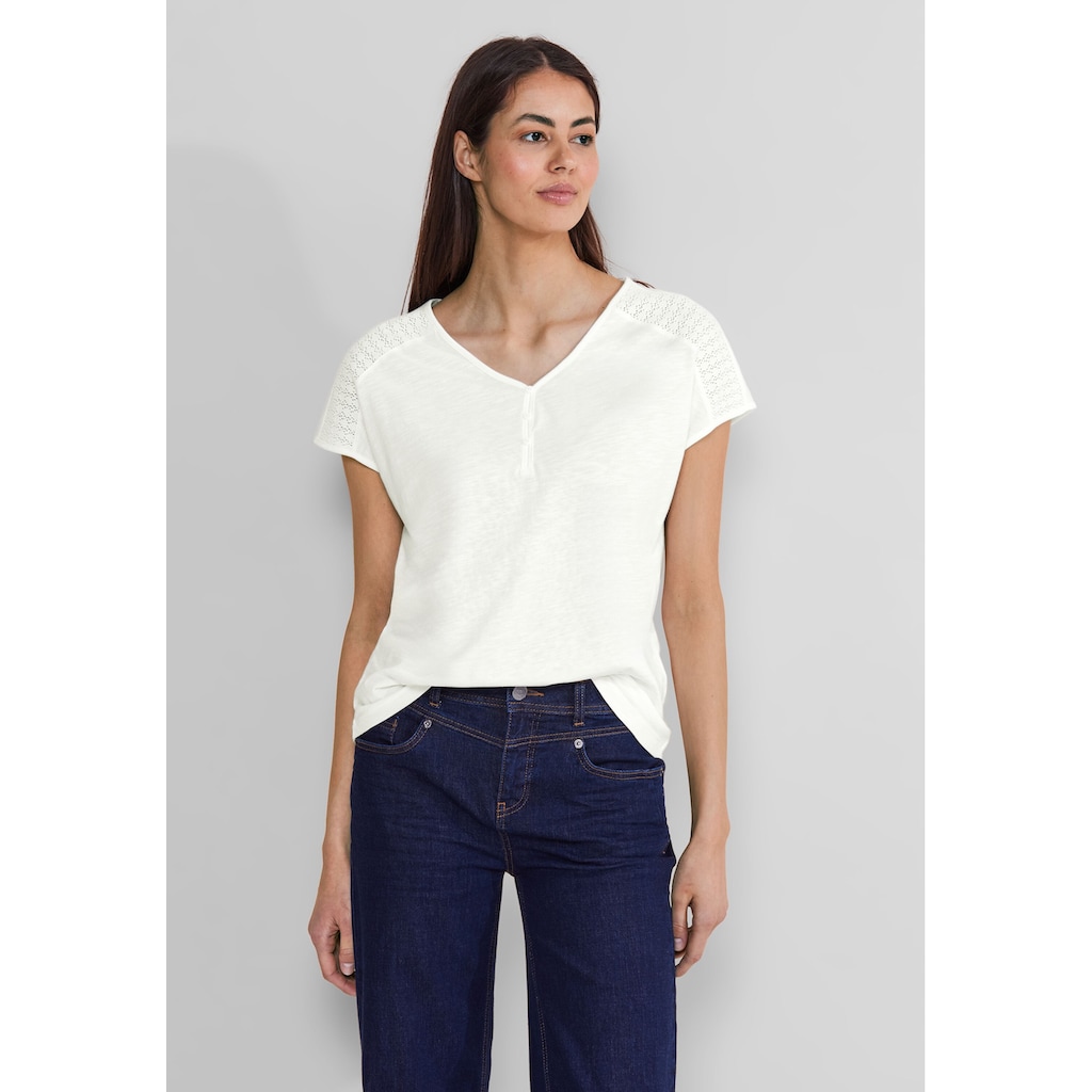 STREET ONE Shirttop, mit Spitzendetail