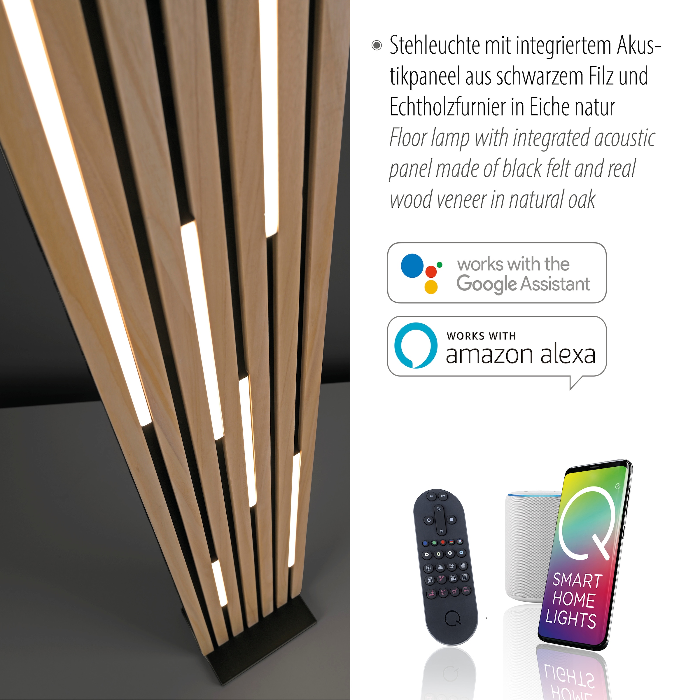 Neuhaus Q SMART HOME LIGHTS LED Stehlampe »Q-AKUSTIK« LED-Board 1 Stk. warmweiß - kaltweiß
