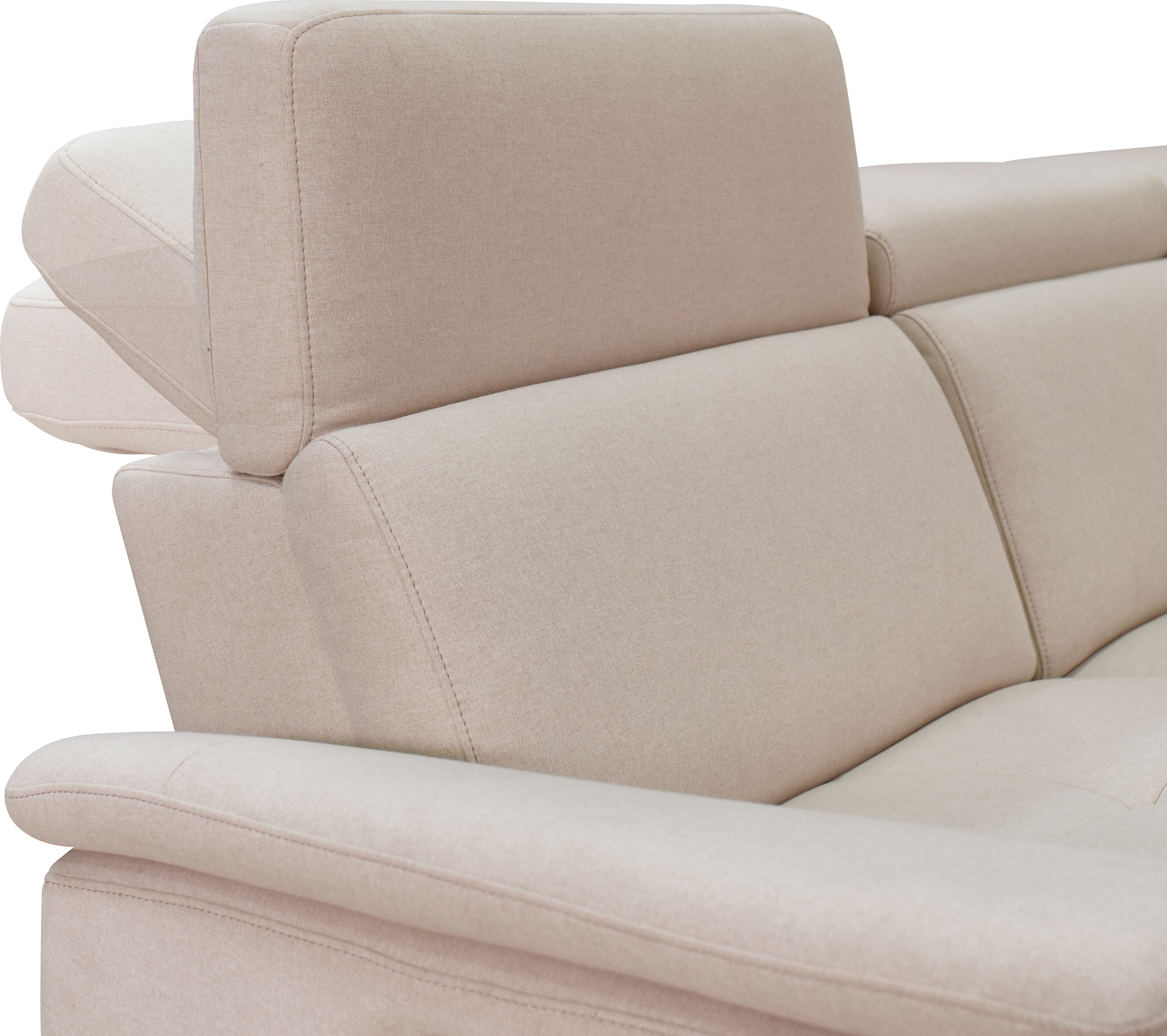 Places of Style Ecksofa »Pareli, L-Form, 259cm,m. Recamiere, Echtleder, Kunstleder, Webstoff«, man. o. elektr. Relaxfunktion, USB/Kopfteilverstellg u. LED