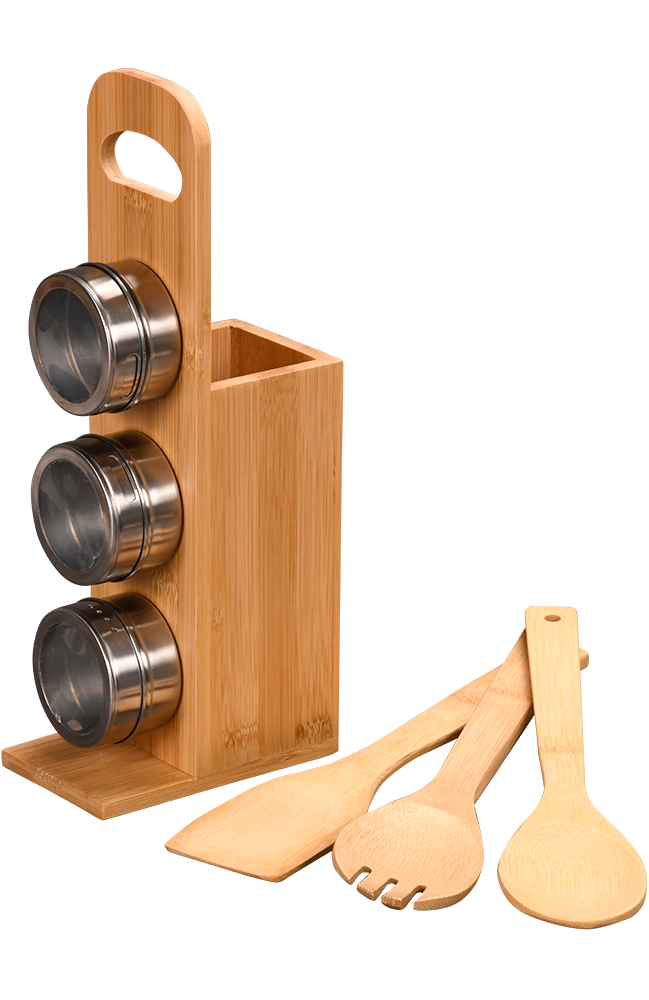 KESPER® Küchenorganizer-Set »Küchenhelfer-Set, 7-teiliges Set«, (Set, 7 tlg.), gefertigt aus FSC®-zertifiziertem Bambus