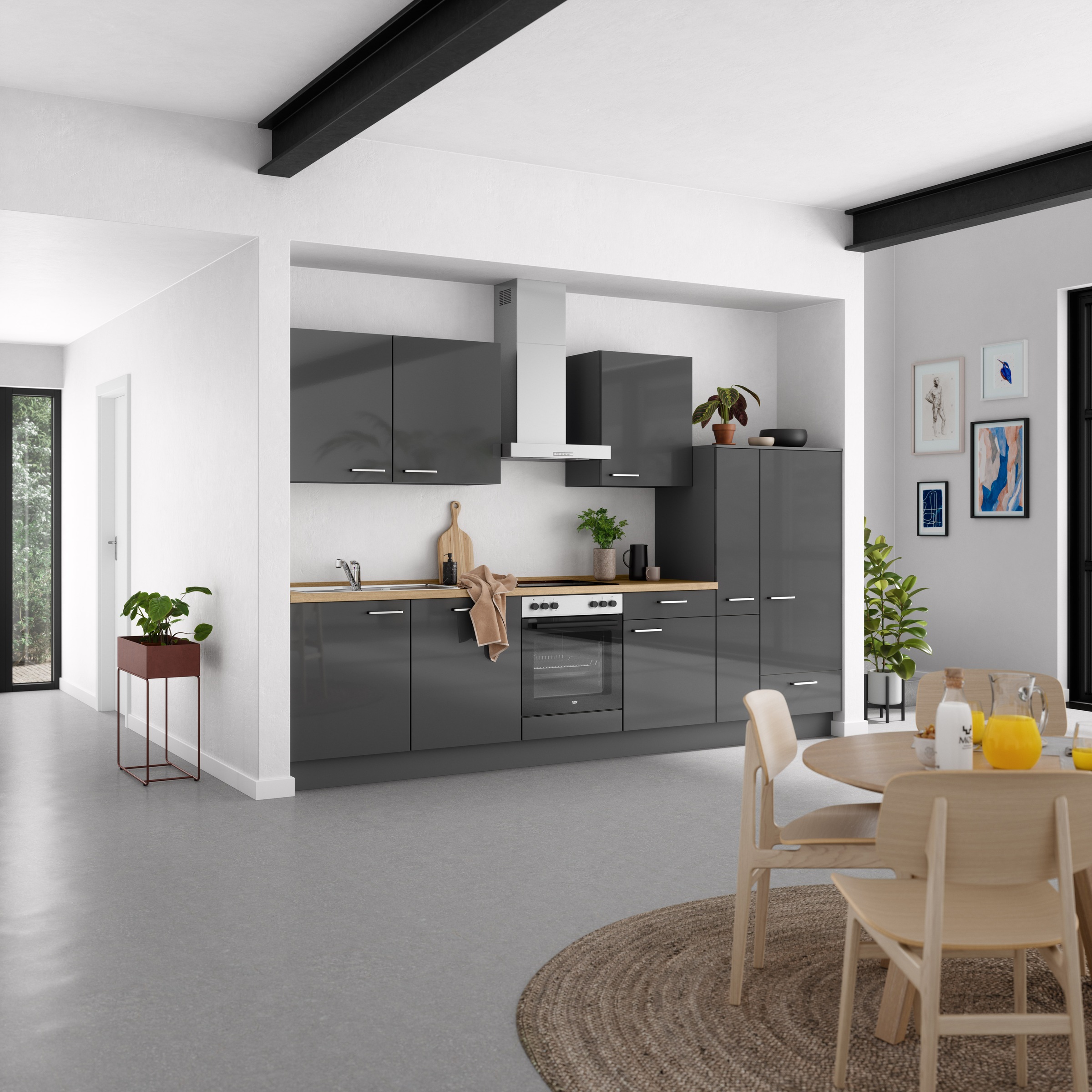 nobilia® Küchenzeile »"Flash I"«, vormontiert, Ausrichtung wählbar, Breite 330 cm, wahlw. mit E-Geräten