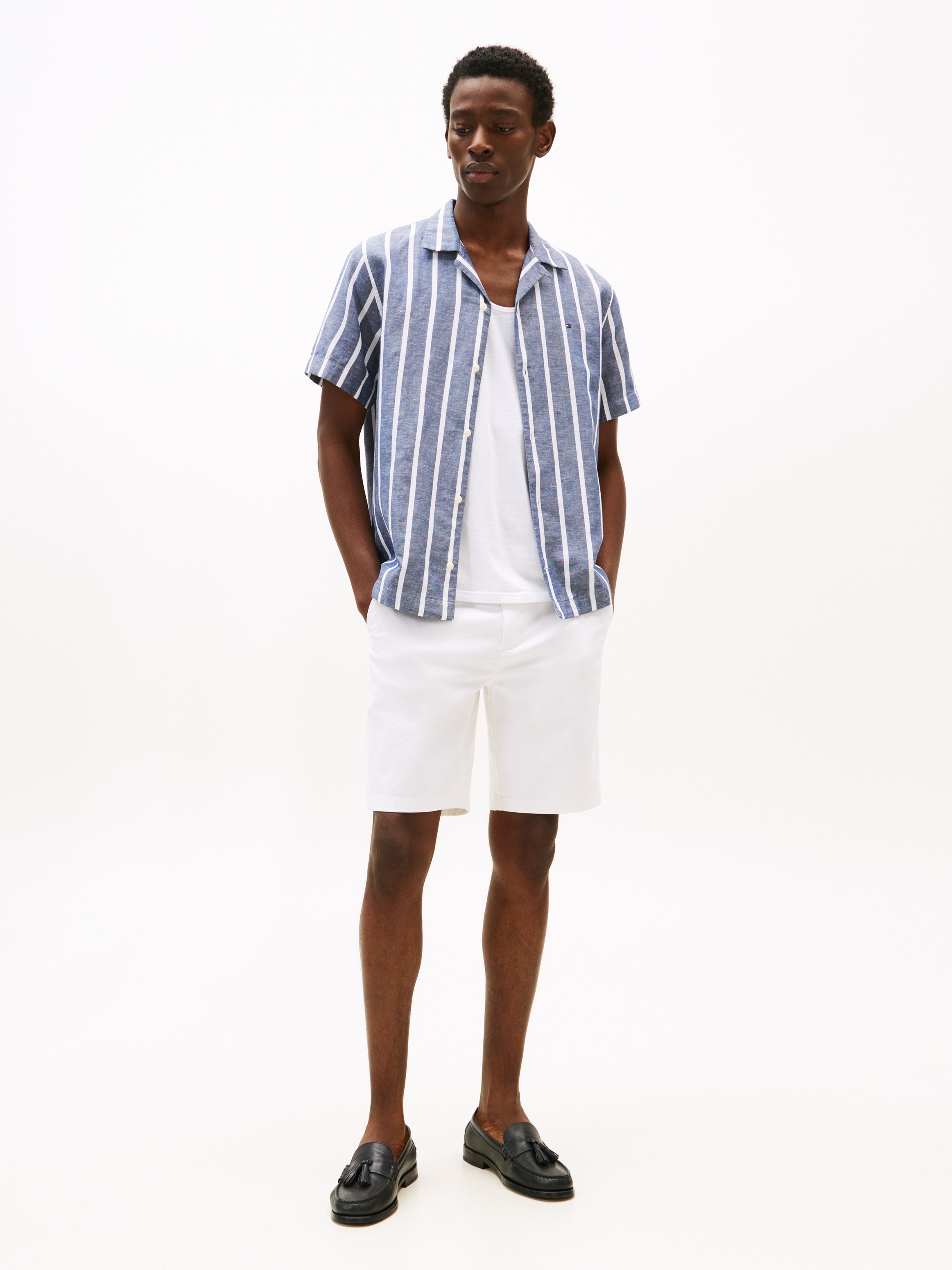 Tommy Hilfiger Kurzarmhemd "LINEN BLEND STRIPED SS Regular Fit SHIRT" günstig online kaufen