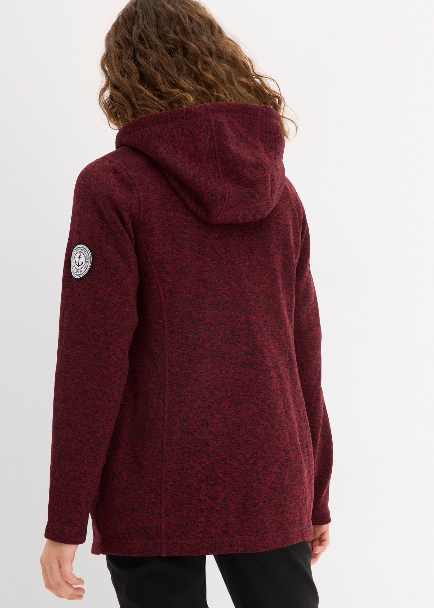 bonprix Strickfleecejacke 1 Stk. tlg. mit Kapuze bequeme Passform, mit Kapuze, mit verschließbaren Taschen