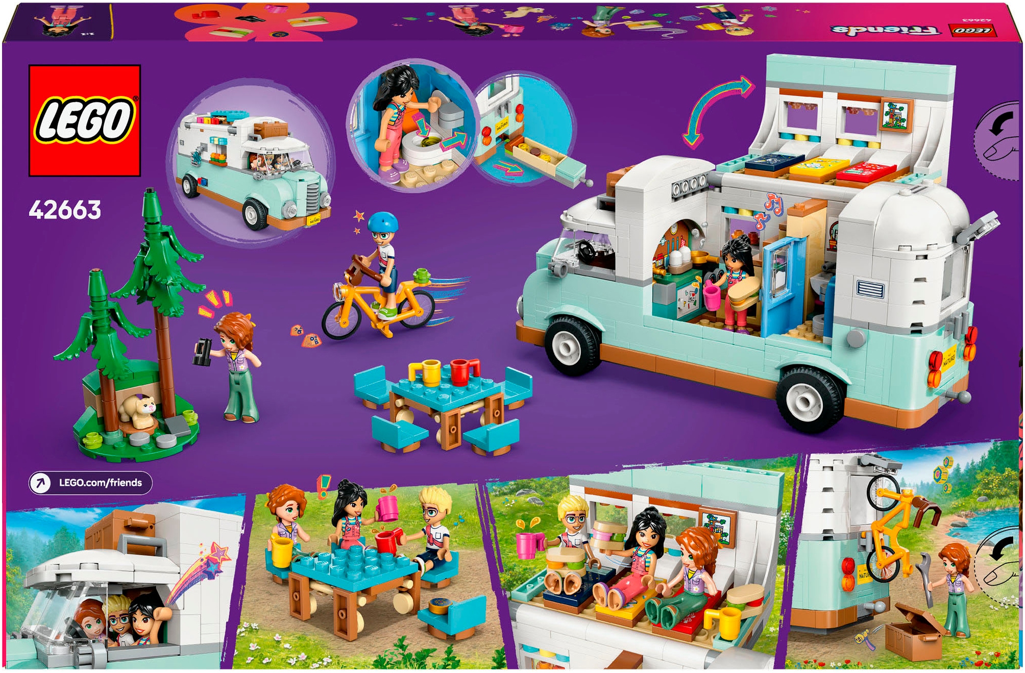 LEGO® Konstruktionsspielsteine »Wohnmobil (42663), LEGO Friends«, (778 St.), Made in Europe