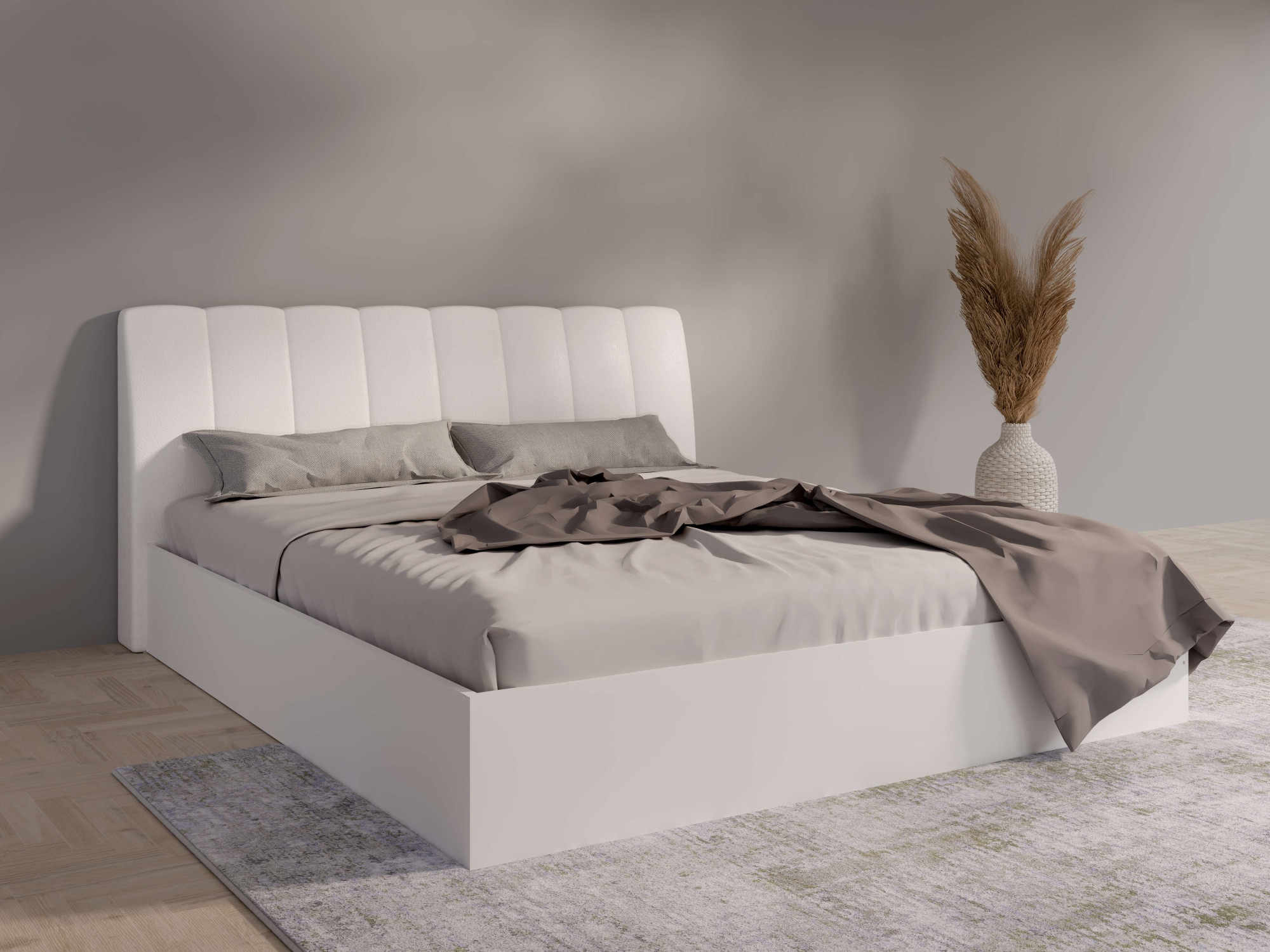 OTTO home Bett "Maalissa Bettgestell mit gepolstertem Kopfteil mit/ohne Stauraum" Bettgestell, Schlaffläche 180x200 cm, Maße B/T/H: 186,6/223/100 cm
