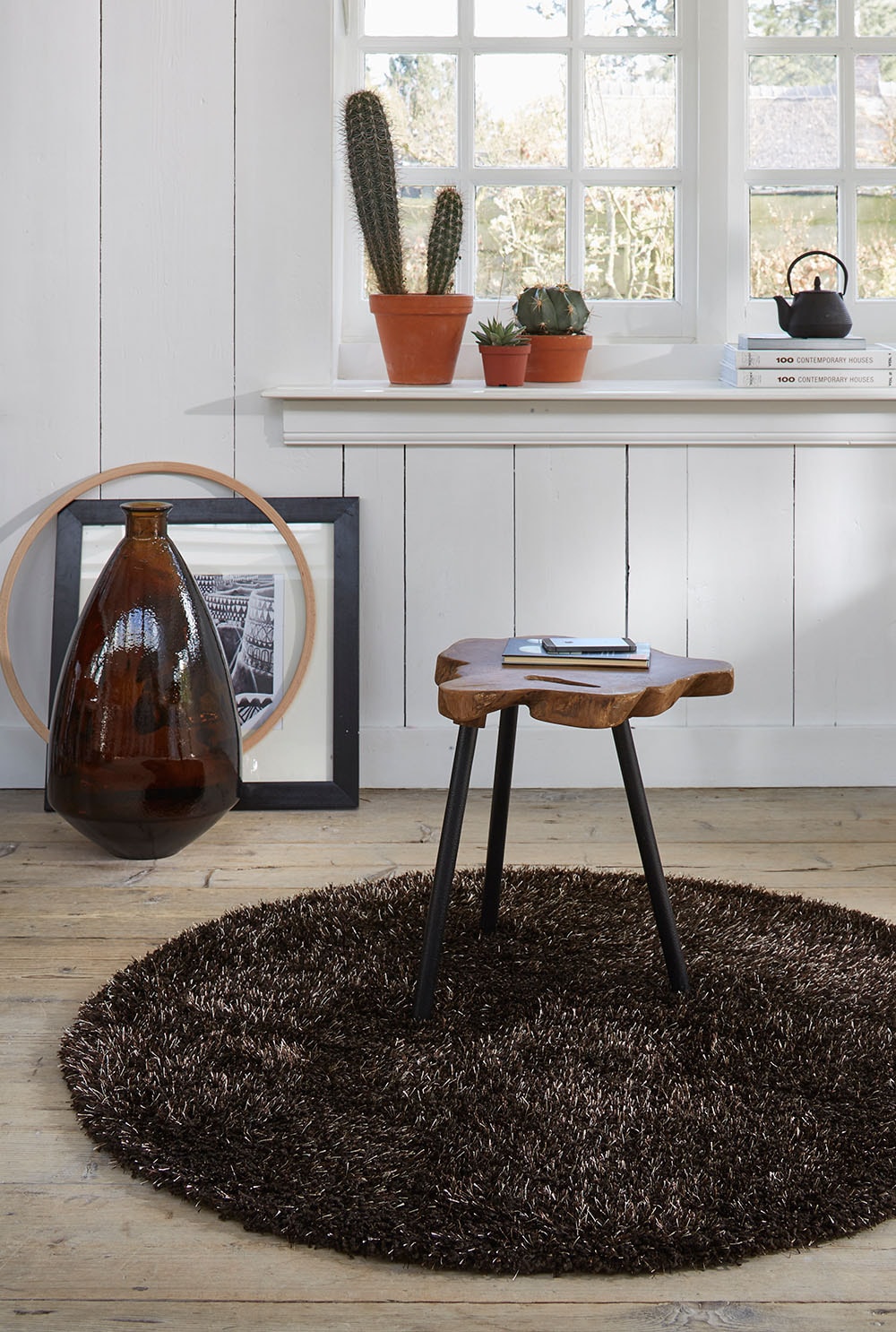 Esprit Hochflor-Teppich »Cosy Glamour 2.0«, rund, 40 mm Höhe, Langflor, Shaggy, weicher Teppich, Wohnzimmer