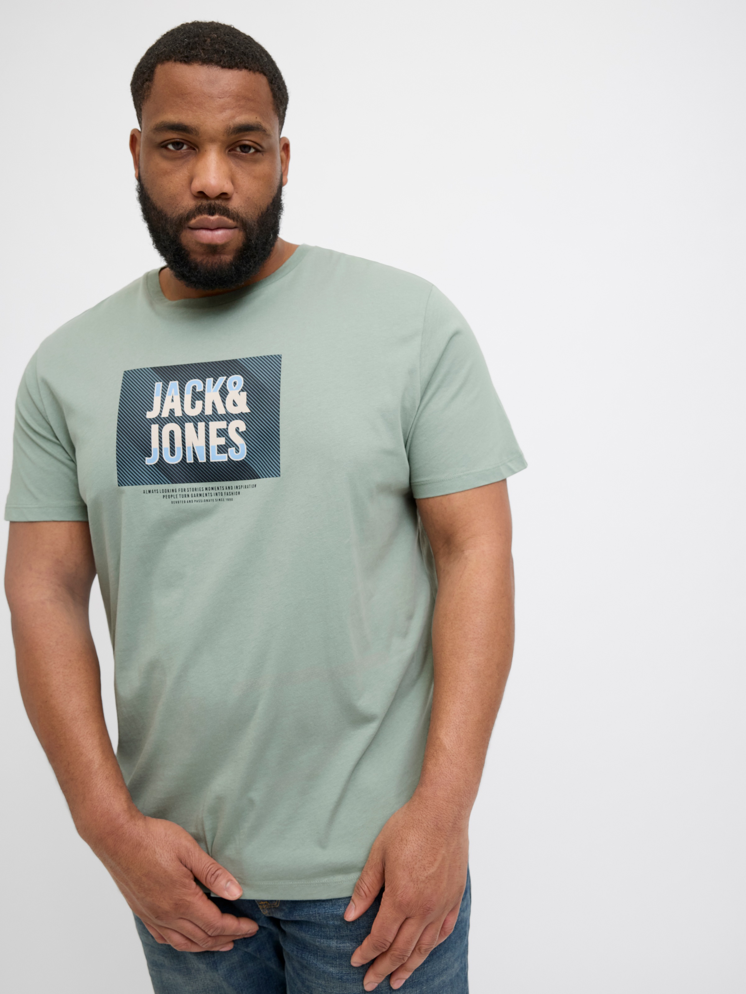Jack & Jones PlusSize Rundhalsshirt "JJHUDSON TEE SS CREW NECK PLS" günstig online kaufen