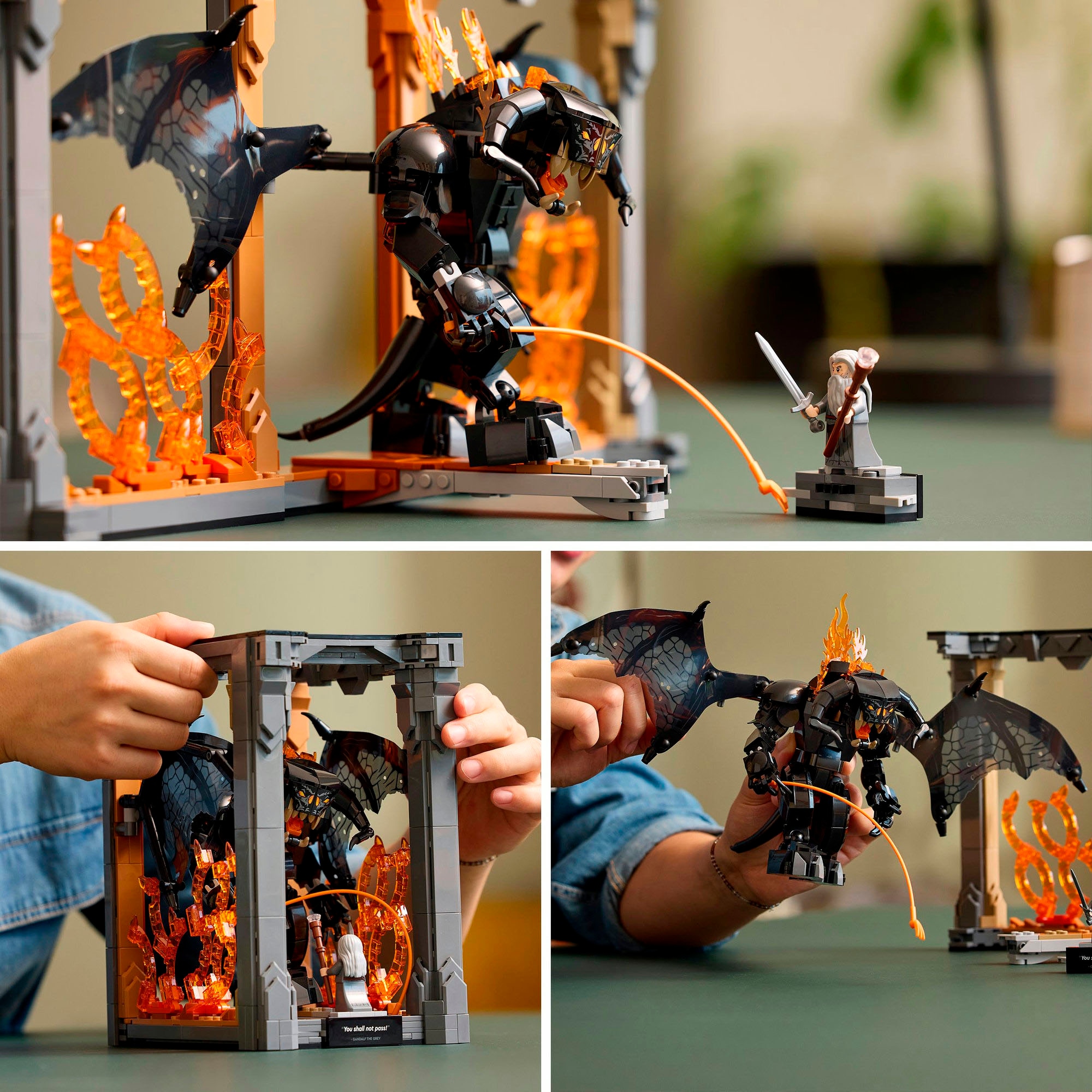 LEGO® Konstruktionsspielsteine »Der Herr der Ringe: Balrog Bücherstütze (10367), LEGO Icons«, (1201 St.), Made in Europe