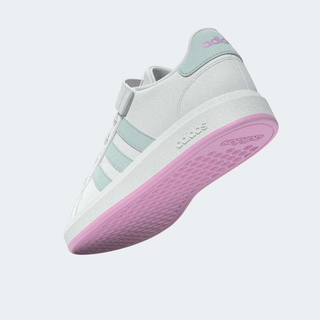adidas Sportswear Klettschuh »GRAND COURT COURT ELASTIC LACE AND TOP STRAP«, Design auf den Spuren des adidas Superstar