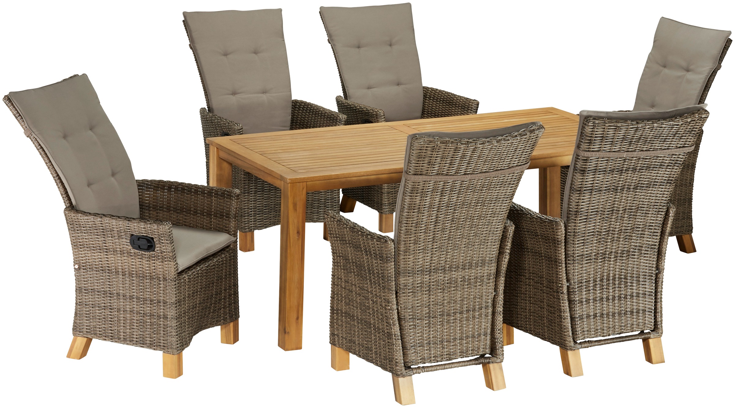 MERXX Garten-Essgruppe "Toskana Deluxe" 6 Hochlehner Sessel, 1 Tisch 185x90 günstig online kaufen