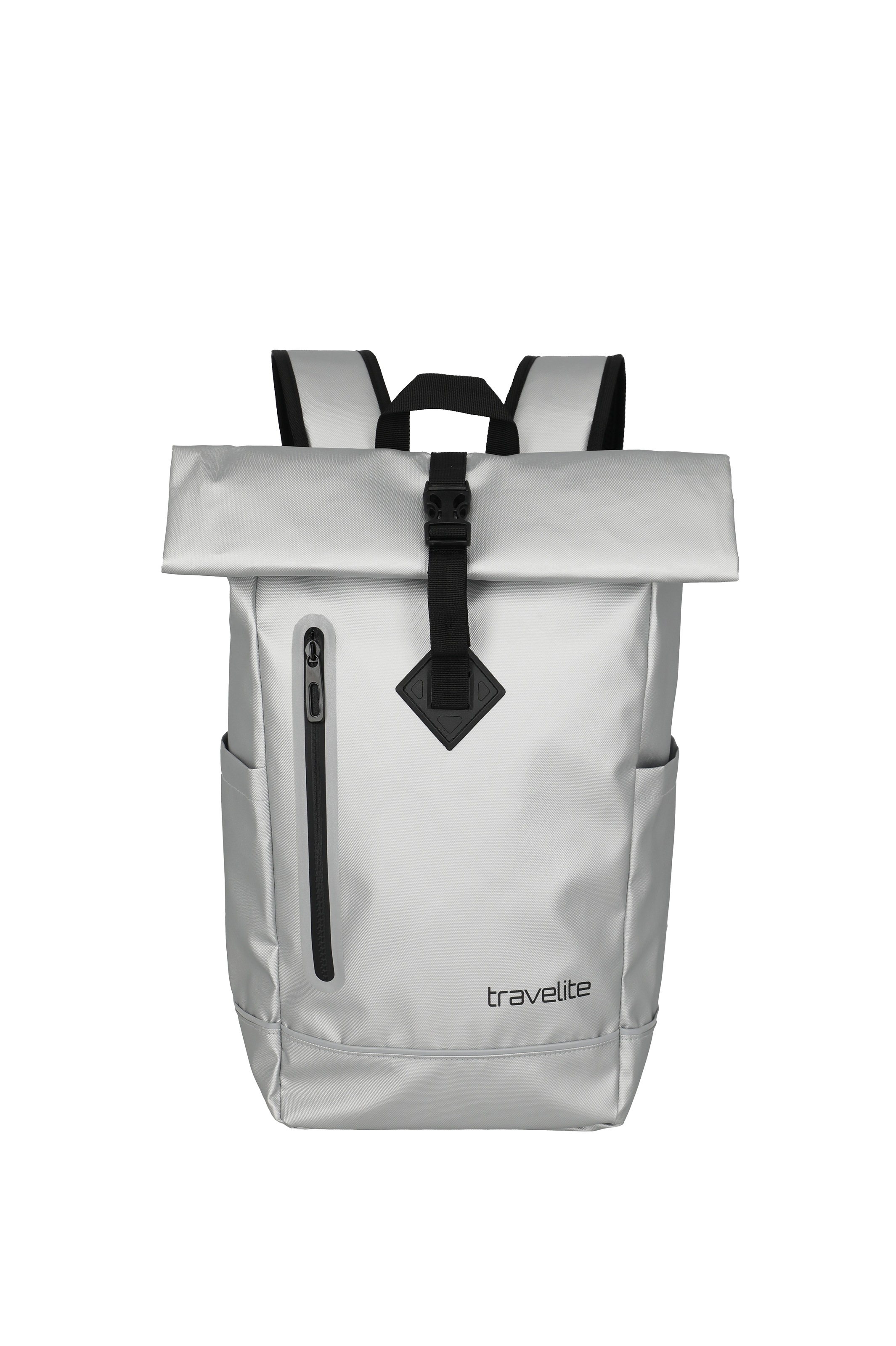 TRAVELITE Freizeitrucksack "BASICS Roll-Up Rucksack Plane", silber, Polyester, unifarben, Rucksäcke, Wanderrucksack Reiserucksack Streetpack