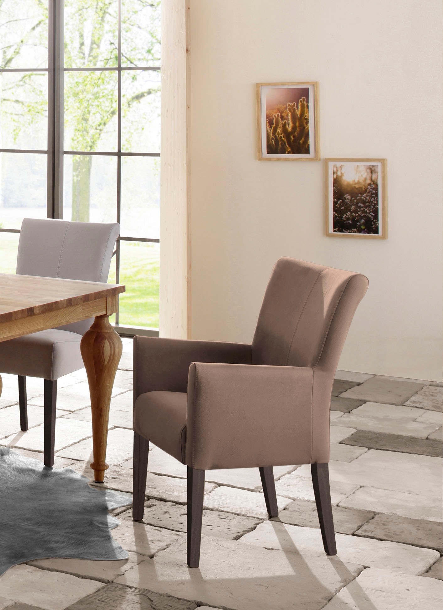 Home affaire "King" () Polsterstuhl, Armlehnstuhl, Gestell Massivholz günstig online kaufen