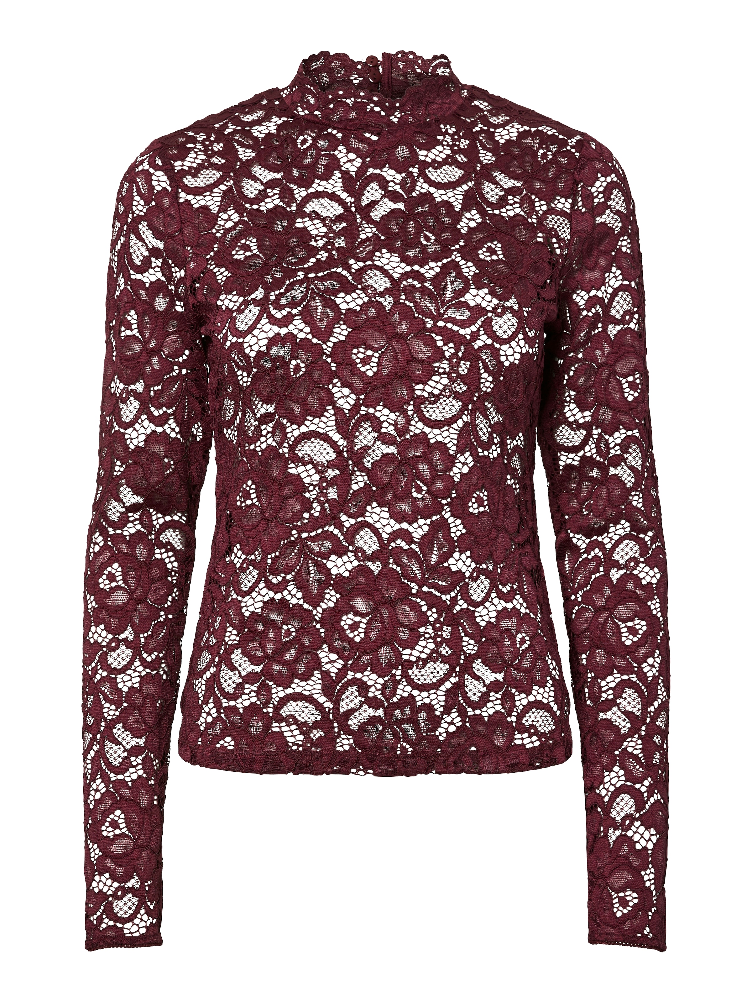 Y.A.S Langarmshirt »YASLACEY LS LACE TOP S. NOOS«